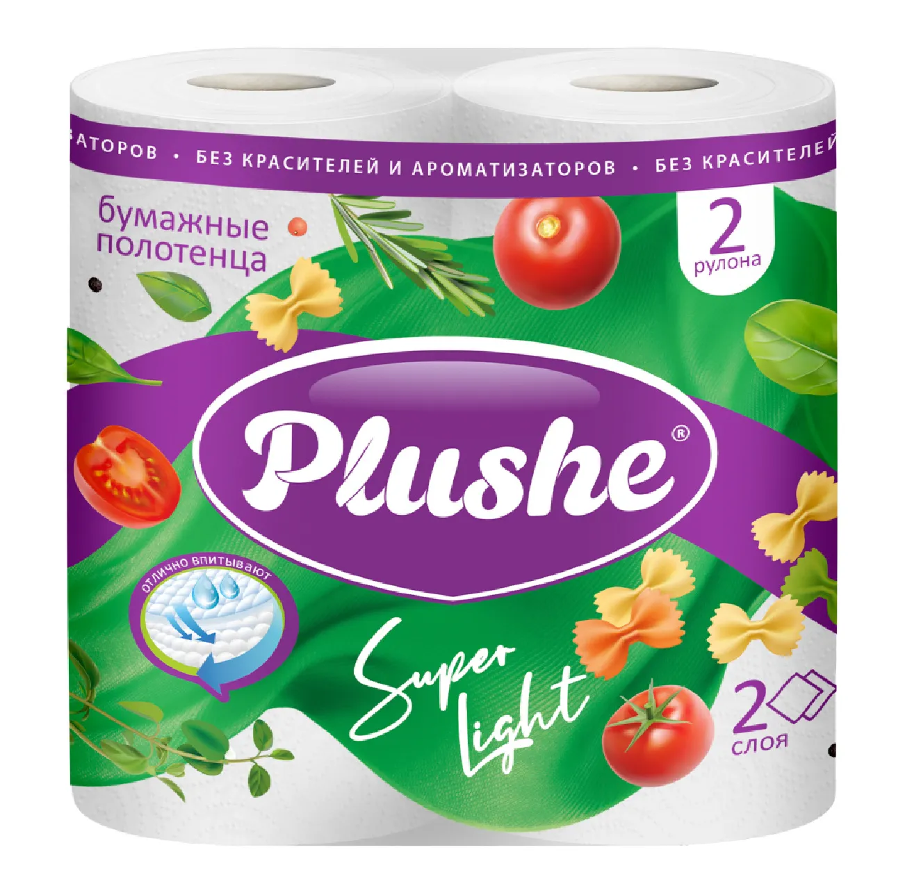 Полотенца бумажные Plushe (2 рулона)