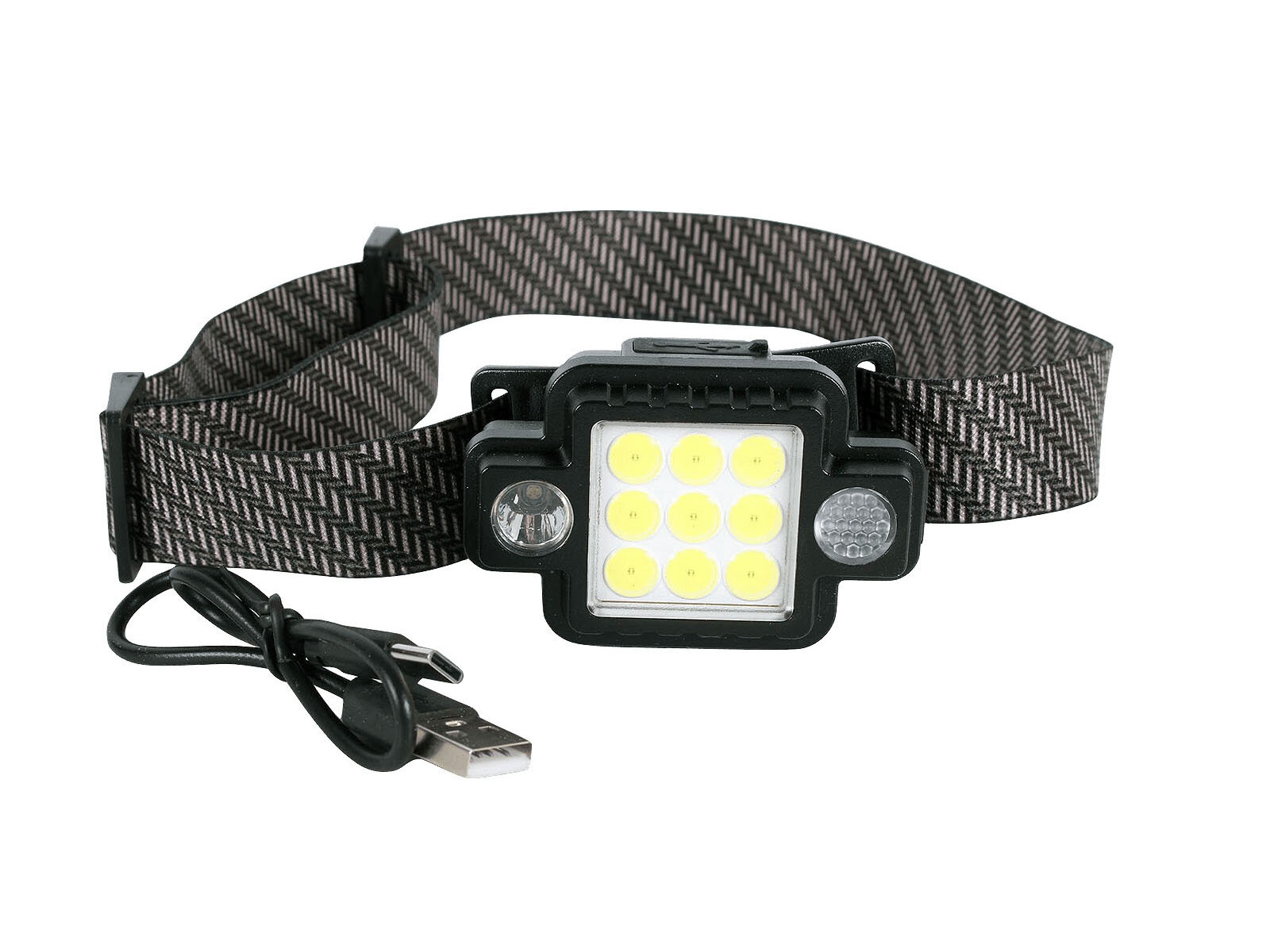Фонарь налобный YYC-329 COB+4LED свет-КРАСНЫЙ+СИНИЙ