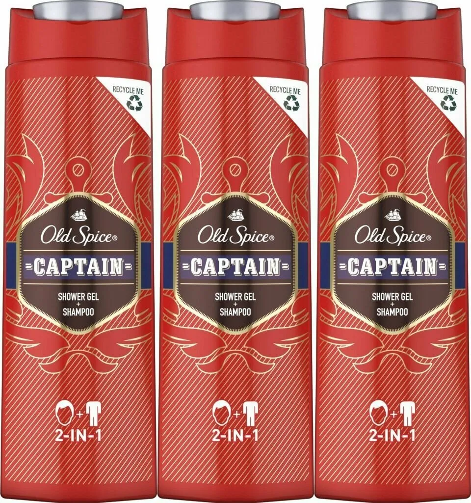 Шампунь и Гель для душа МУЖСКОЙ 2 в1 "Old Spice" (400 мл) Captain (6 шт/ящ)