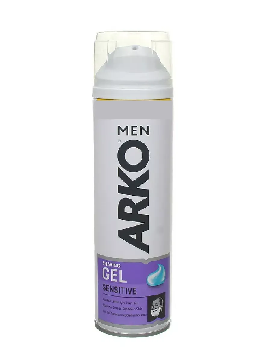 Гель ДЛЯ бритья "Arko Men" (200 мл) Sensitive / для Чувствительной кожи / с Алое Вера и маслом Лав