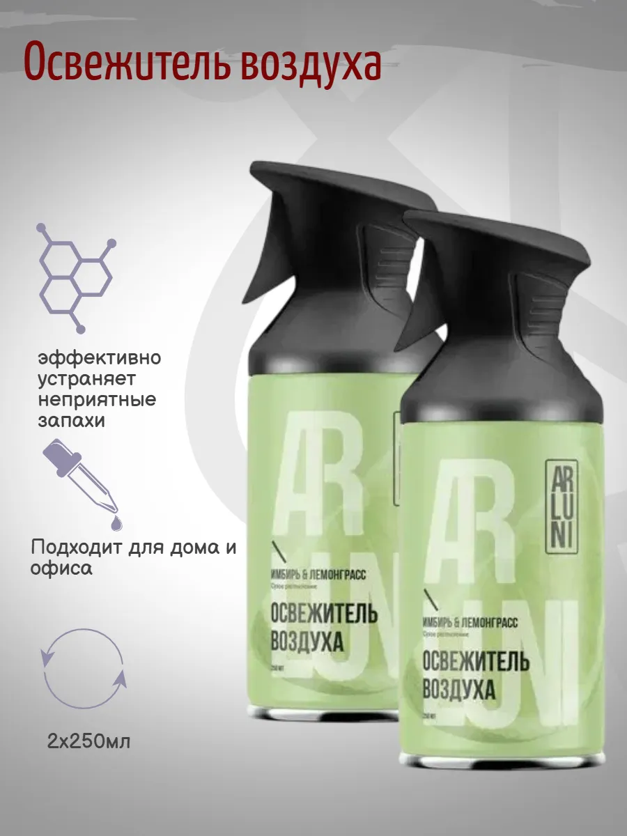 Освежитель воздуха "Arluni" ТРИГГЕР (250 мл) Имбир и Лемонграсс (12 шт/ящ)