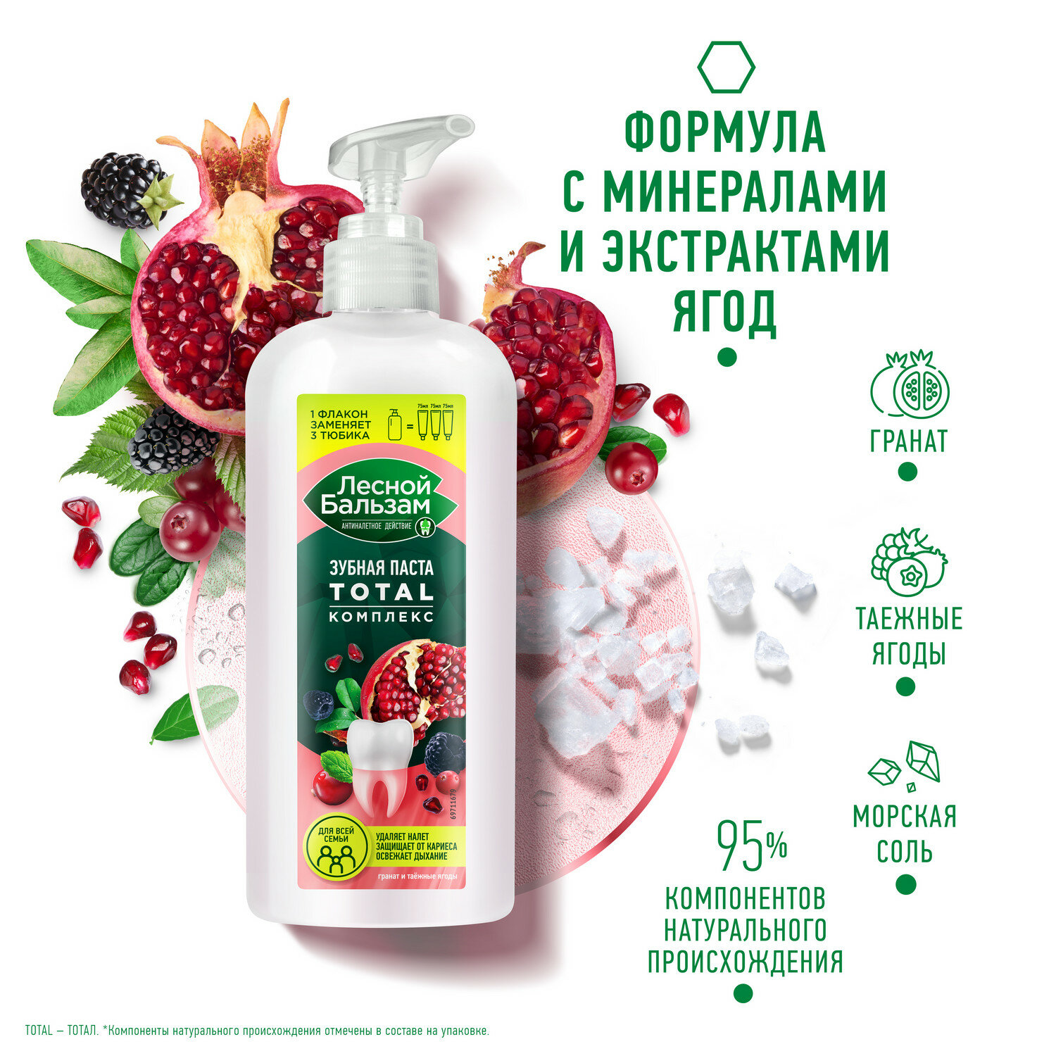 З/п "ЛБ" ФЛАКОН с КУРКОМ (290 гр) TOTAL Комплекс / Гранат и Таежные ягоды (10 шт/ящ)