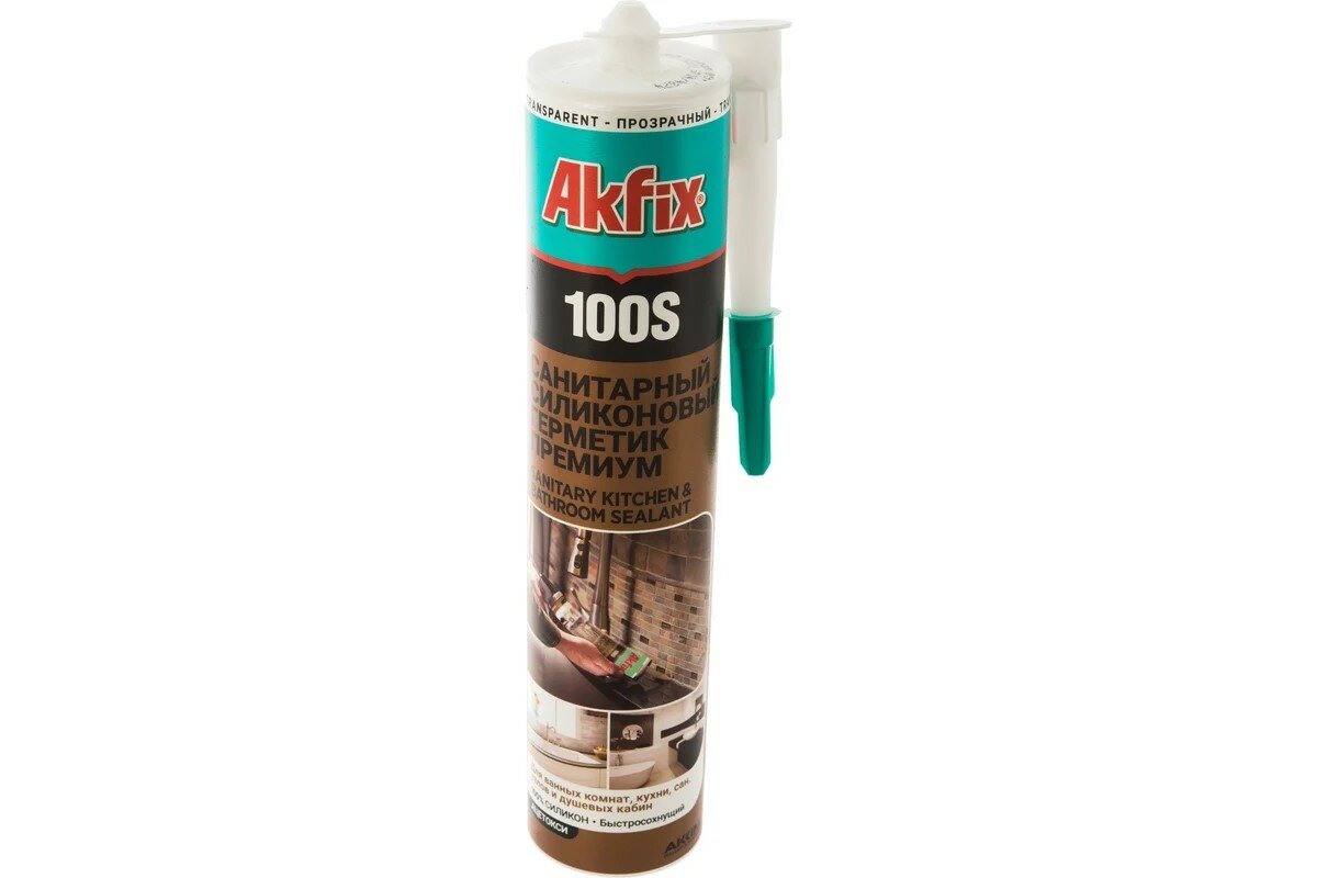 герметик силиконовый akfix 100S санитарный 280мл (проз)