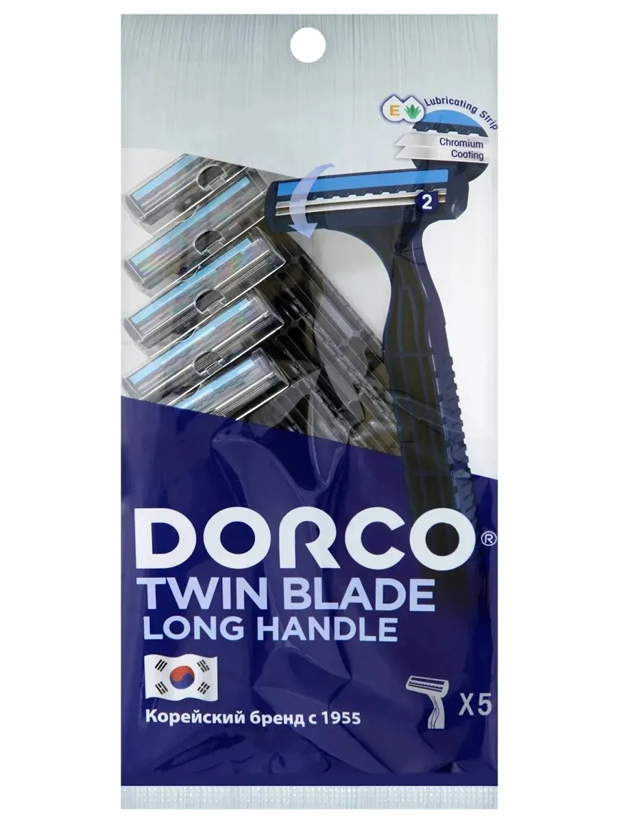 Станки для бритья одноразовые МУЖСКИЕ "Dorco Pace 2" TNB 200BL-5P (5 шт/упак) 2 лезвия / плав. голов