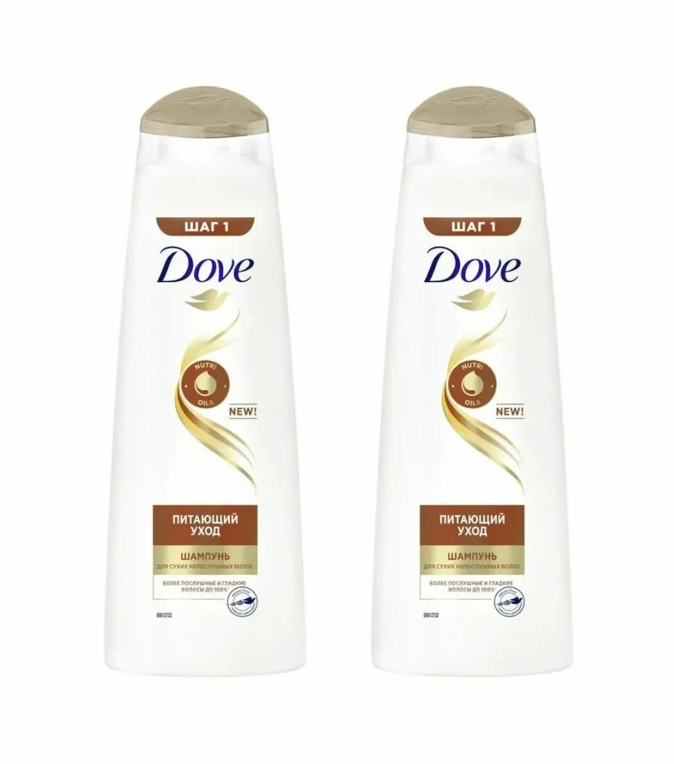 Шампунь для волос "Dove" (380 мл) Питающий Уход / Для сухих и непослушных волос (10 шт/ящ)