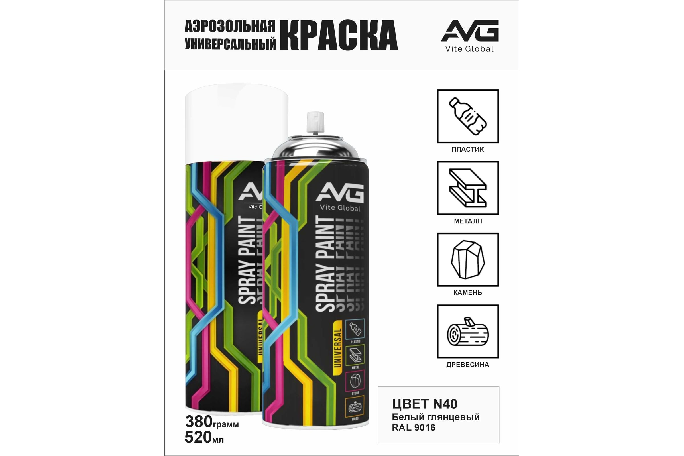 Аэрозольная краска ARICO IRIS Лак глянцевый 520мл