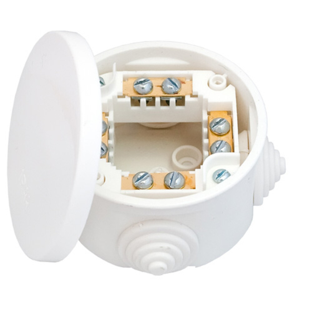 Коробка монтажная IP44 с клемными колодками КМ-222 (102*102*43,5) (9/36) (от 9 шт. - СКИДКА)