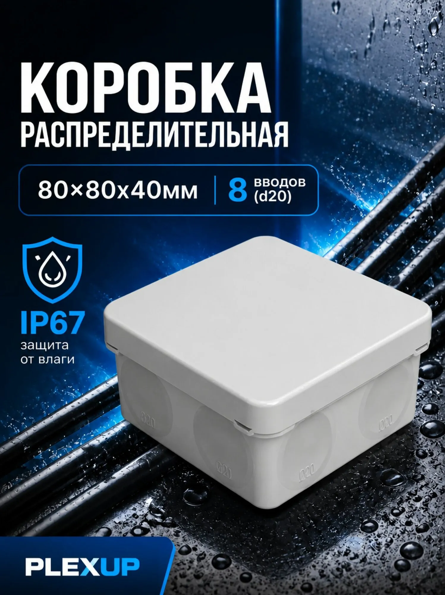 каробка настенная 80*80*40мм