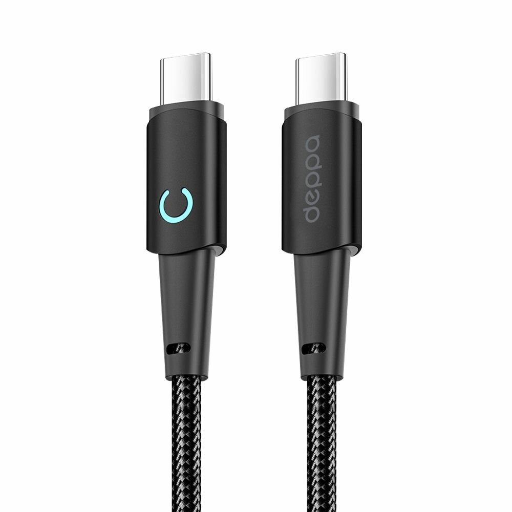 Дата-кабель Moon USB-С - USB-С, 100Вт, 1,5м, черный, Deppa