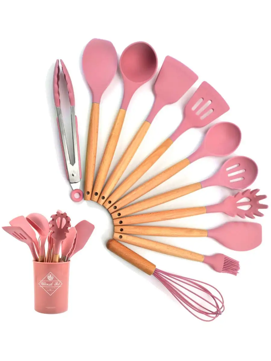 Набор прин.кух.в стакане "Silicone spatula set"беж.