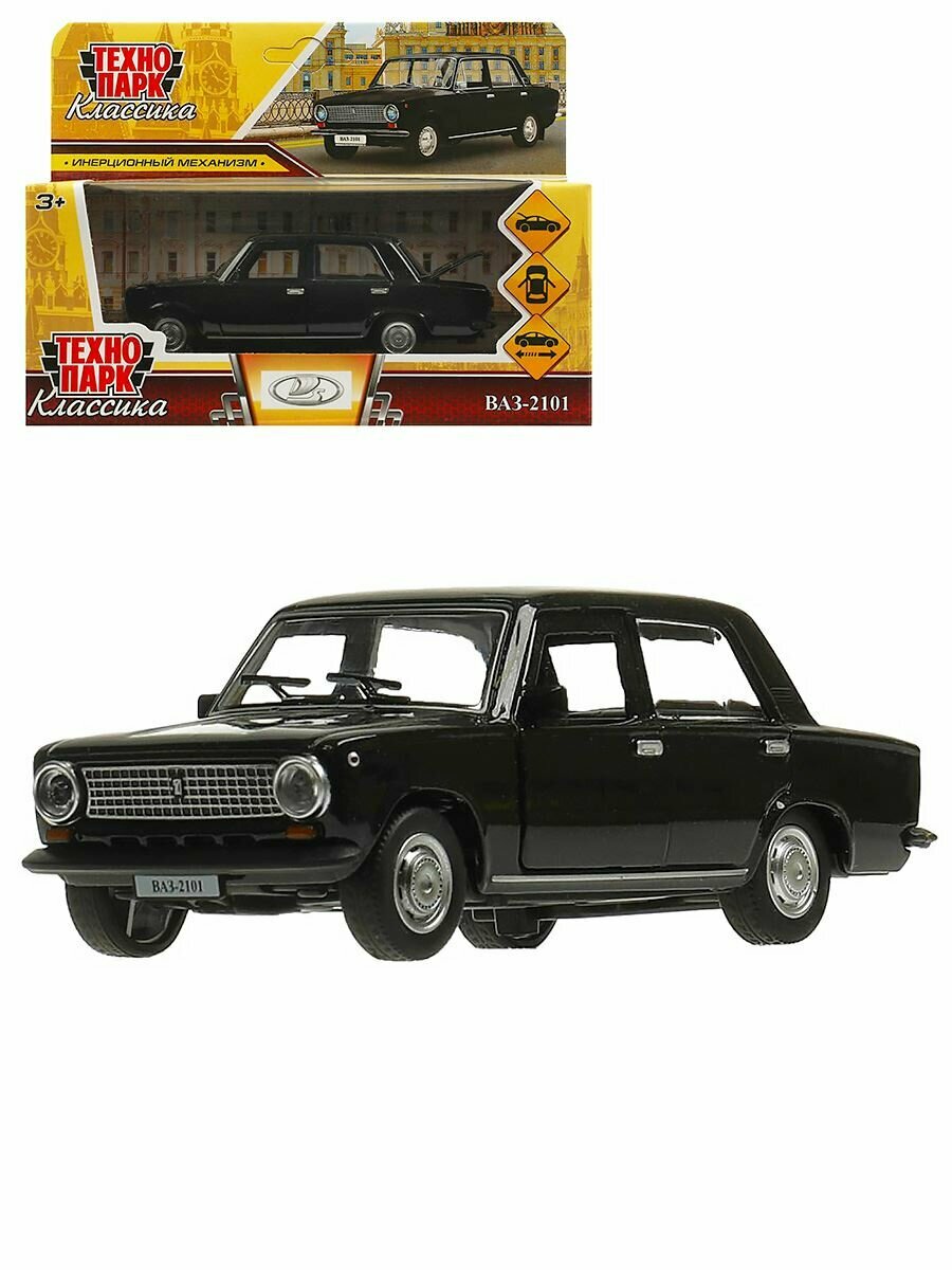 Машина металл Технопарк ВАЗ-2106 ЖИГУЛИ светзвук 12 см, черный 2106-12SL-BK-WOD