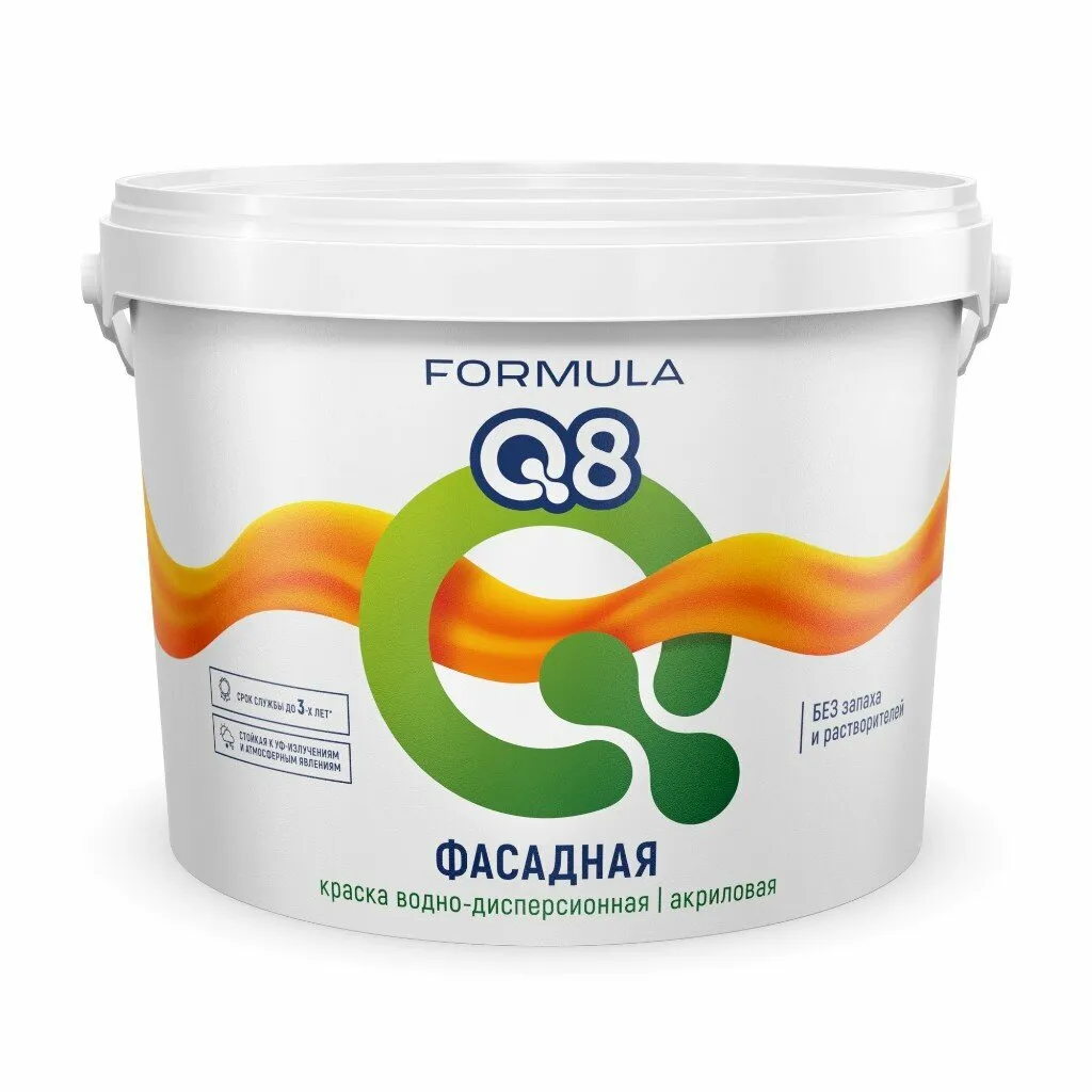FORMULA Q8 ФАСАДНАЯ Краска акриловая водно-дисперсионная БЕЛАЯ МАТОВАЯ 4,5 кг.