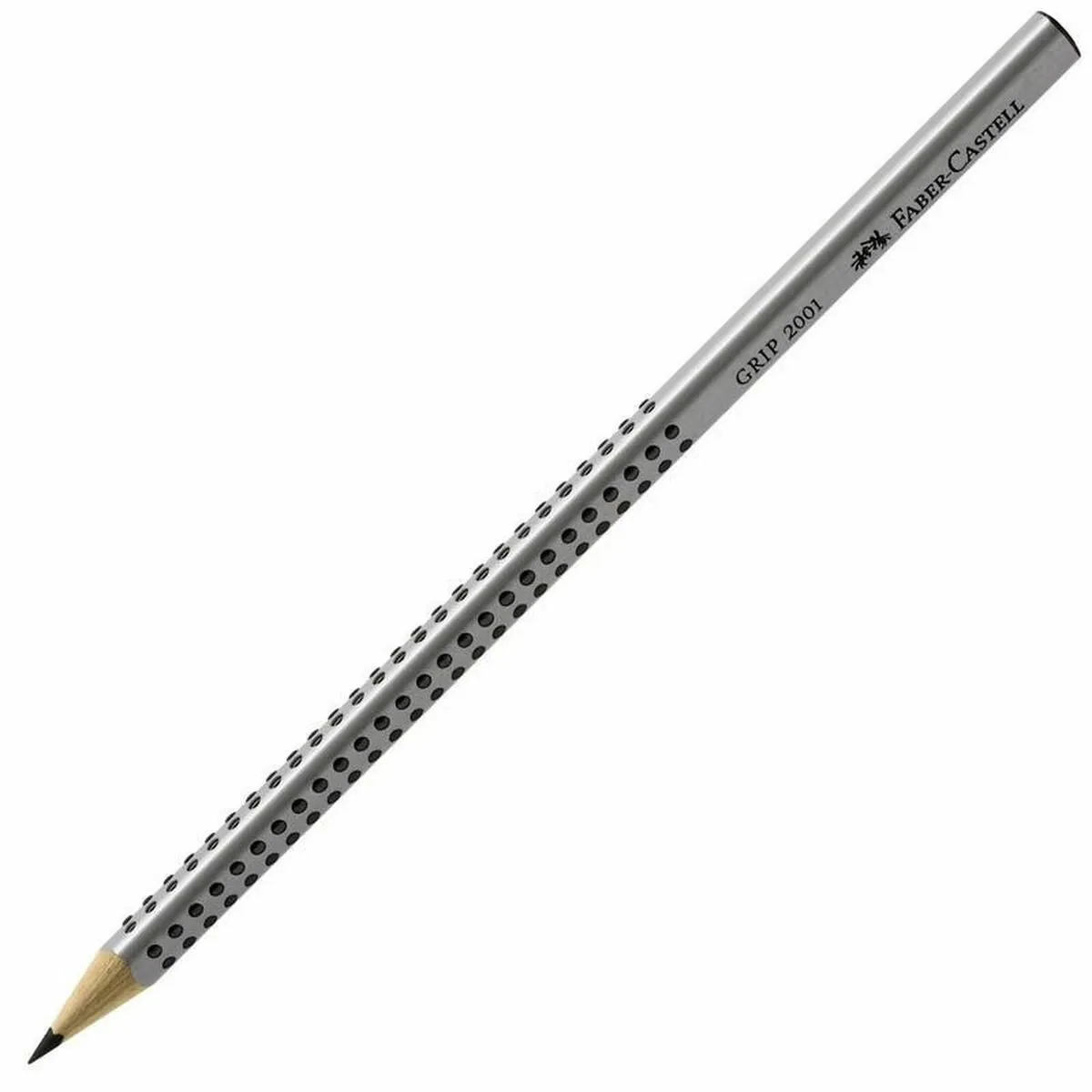 Карандаш чернографитный FABER-CASTELL, 1 шт., "Grip 2001", HB, трехгранный, с резинкой