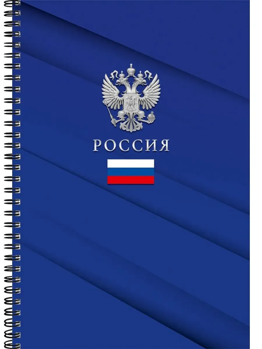 Тетради КЛЕТКА А4 60л. СИМВОЛИКА РОССИИ, гребень, цвет.мелов.обложка,60-8998