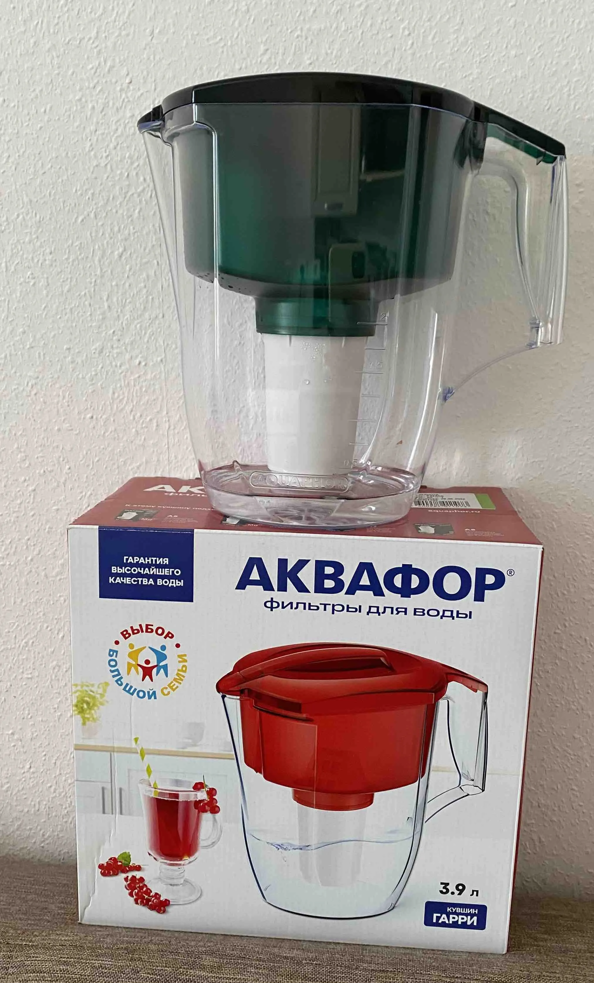 Фильтр-Кувшин Аквафор Гарри А5 ДМ (зеленый) воронка 1,6л / кувшин 3,9л +доп.модуль, арт.516510
