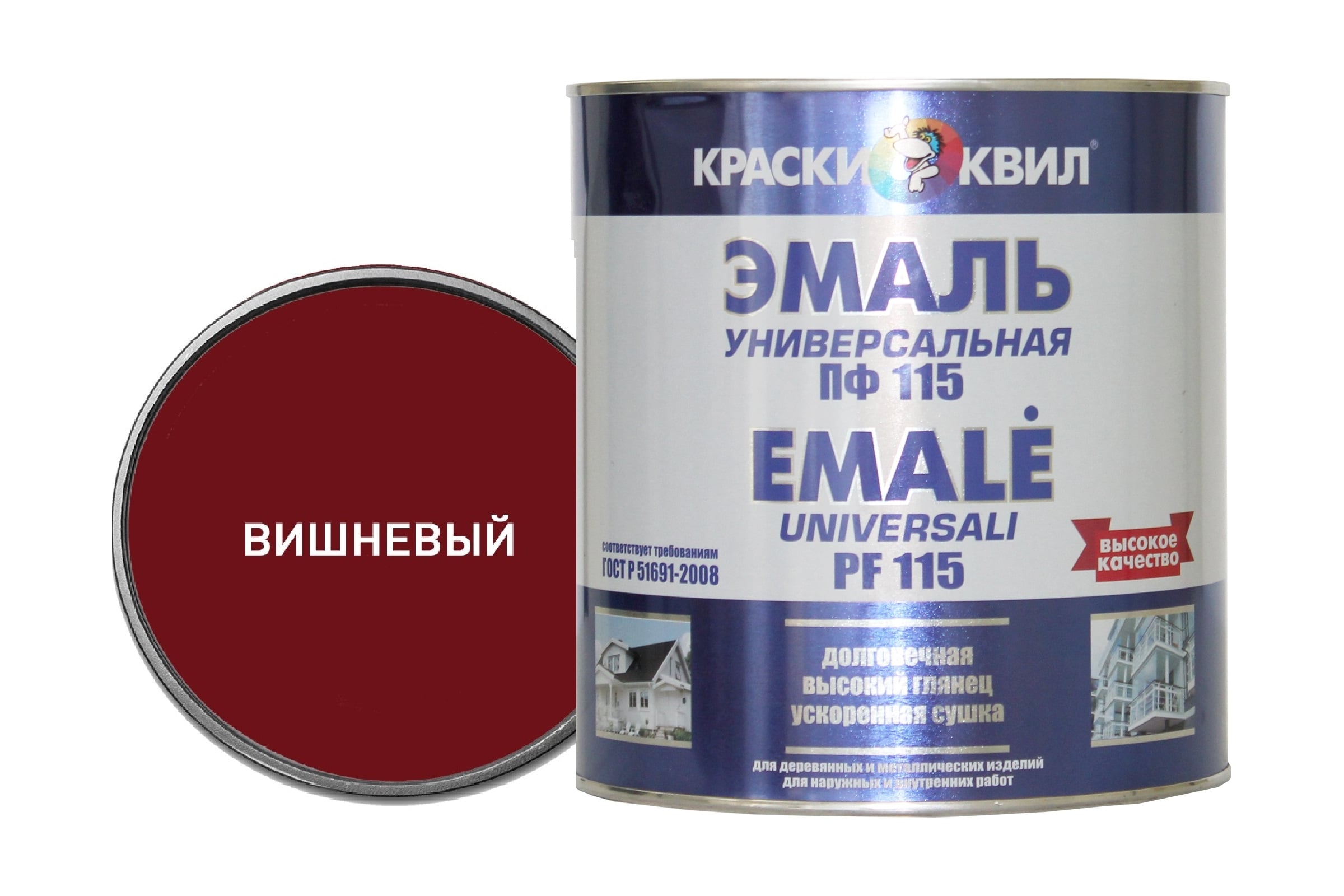 Эмаль ПФ 115 вишневая 1.9 кг (6)