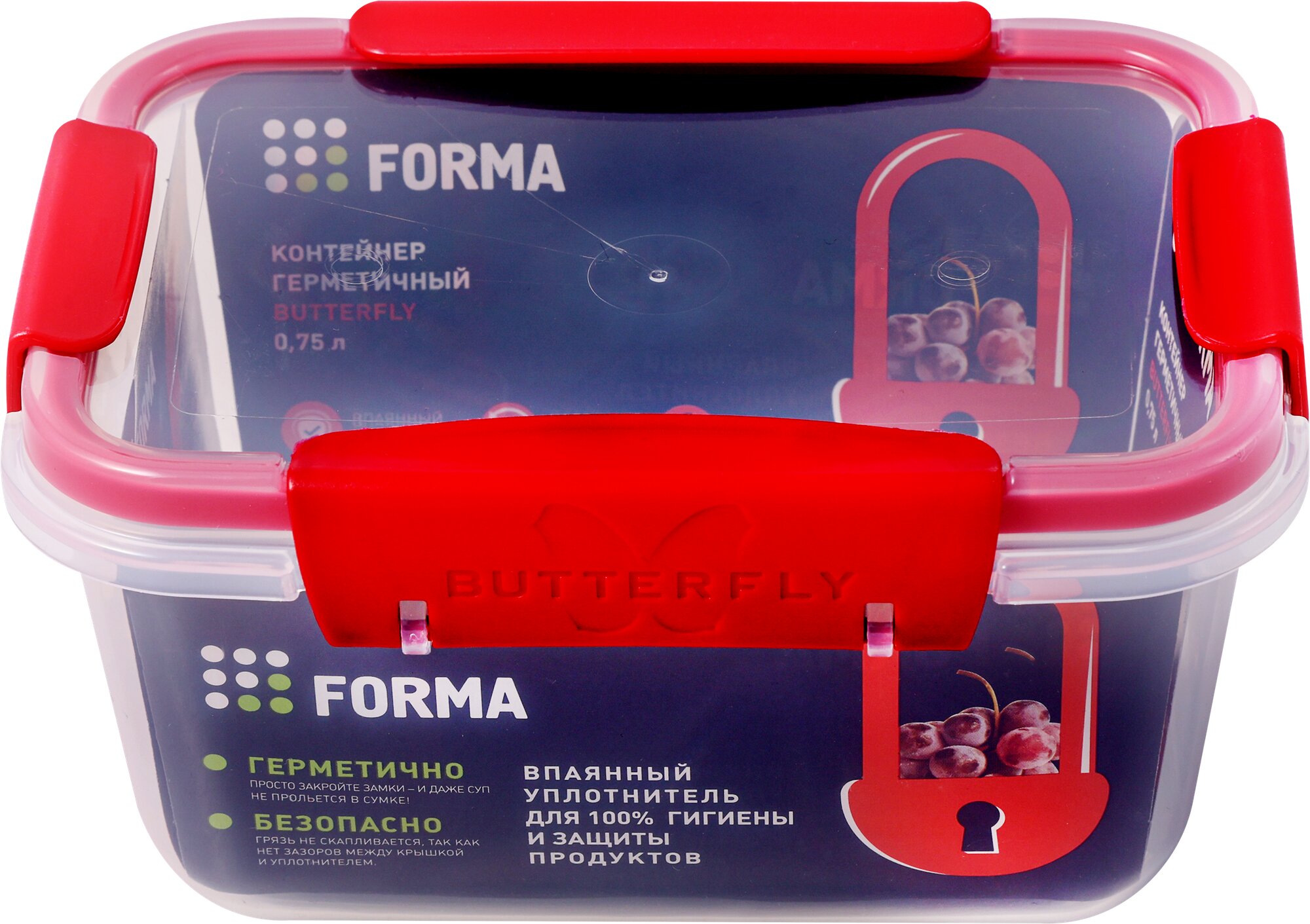Контейнер BUTTERFLY BRIGHT 0,75л (красный) 78259