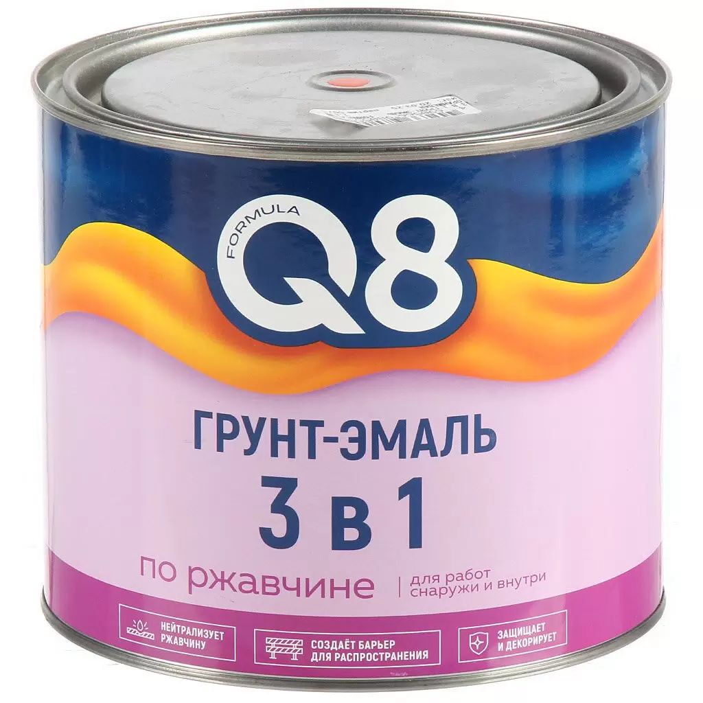 FORMULA Q8 Эмаль ПФ-115 алкидная ГРАФИТОВЫЙ СЕРЫЙ RAL 7024 0,8 кг