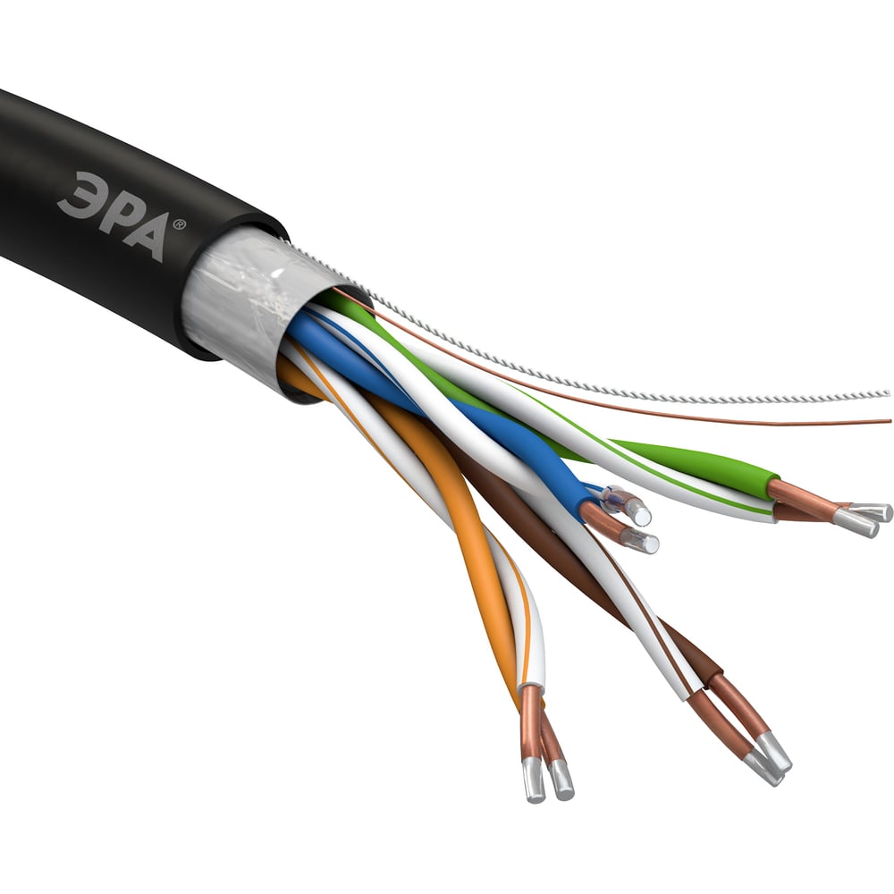 Кабель ЭРА витая пара U/UTP 4х2х24 AWG Cat5e CCA PE OUTDOOR 305м SIMPLE (UL-4-PE-A) (1/2)