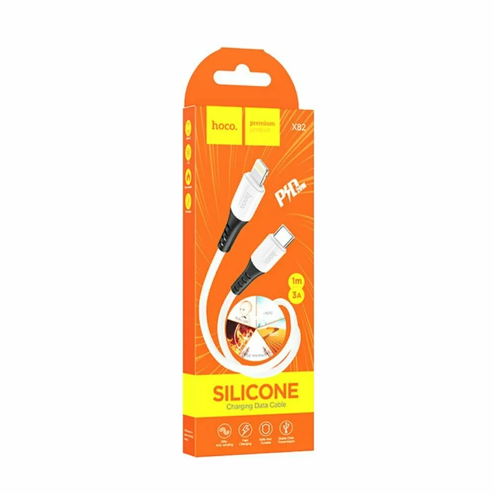 Дата-кабель HOCO X82 Lightning PD silicone charging, 1м (C