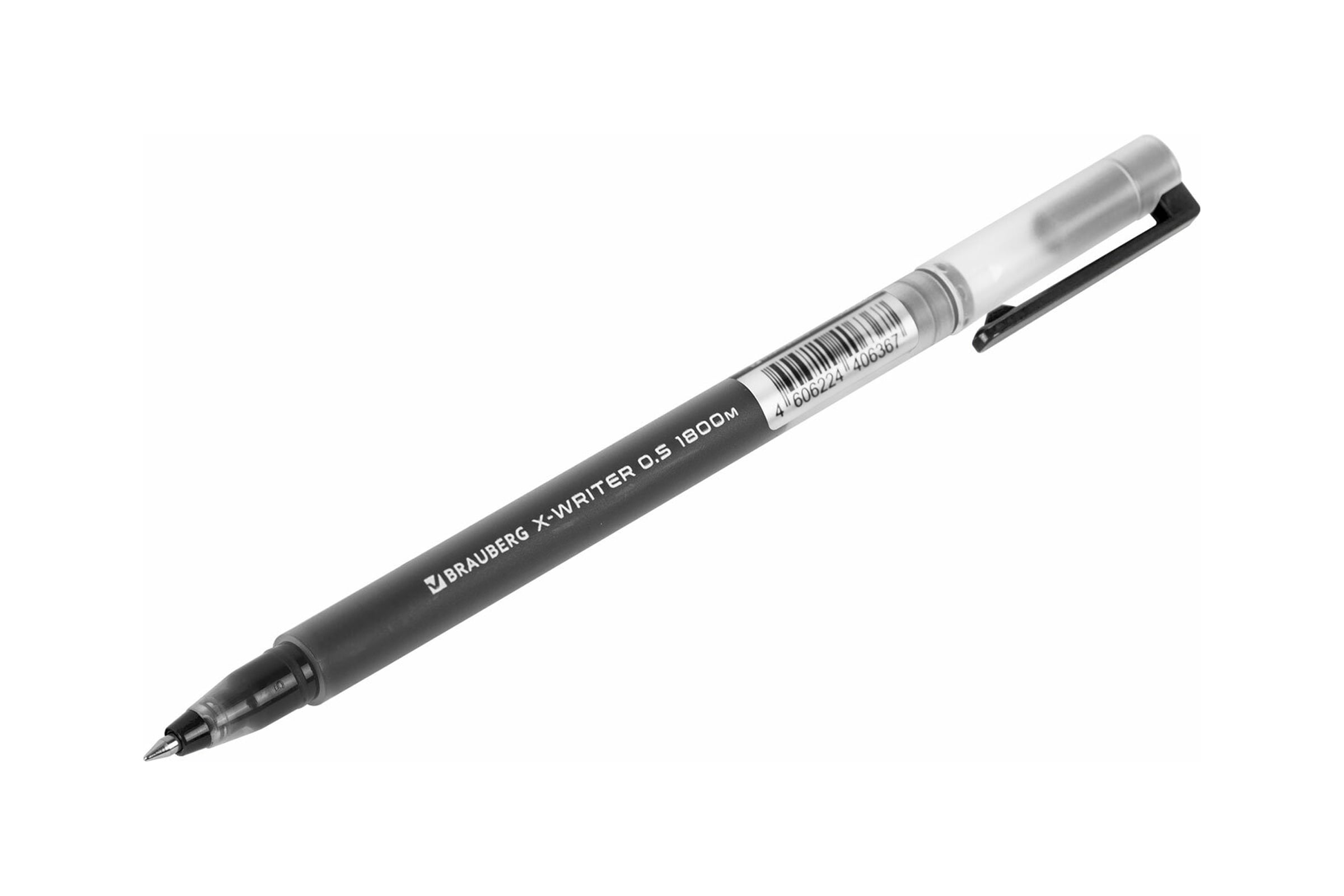 Ручка гелевая "BRAUBERG X-WRITER" Увеличенная длина письма 1800 м, черная, 0,35 мм. 144135