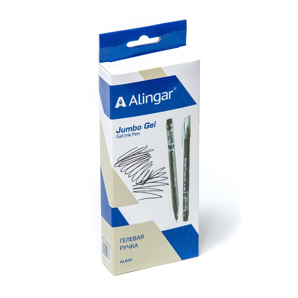 Ручка масляная ALINGAR черный корпус, игольч, черная