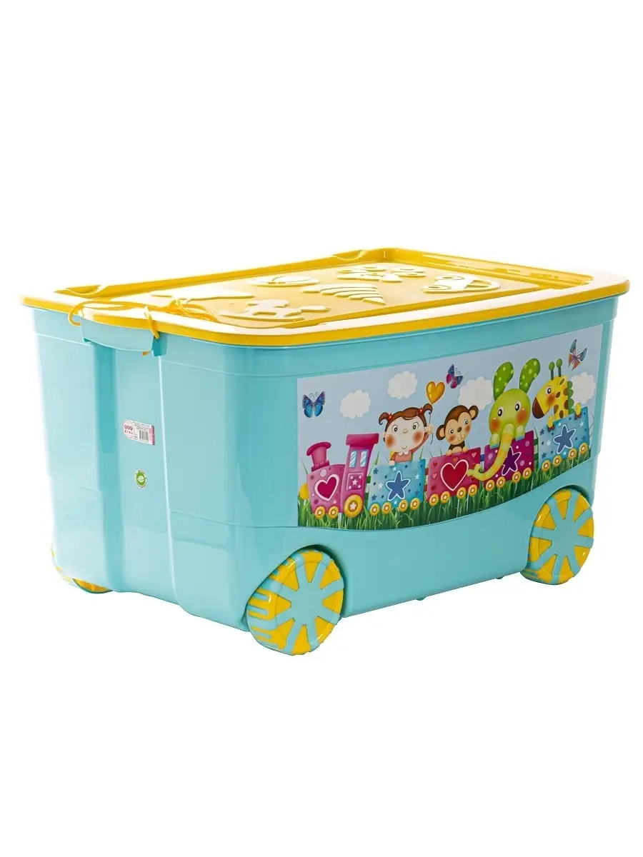Ящик для игрушек "KidsBox" на колёсах СОБАЧКИ(белый/розовый)(6)
