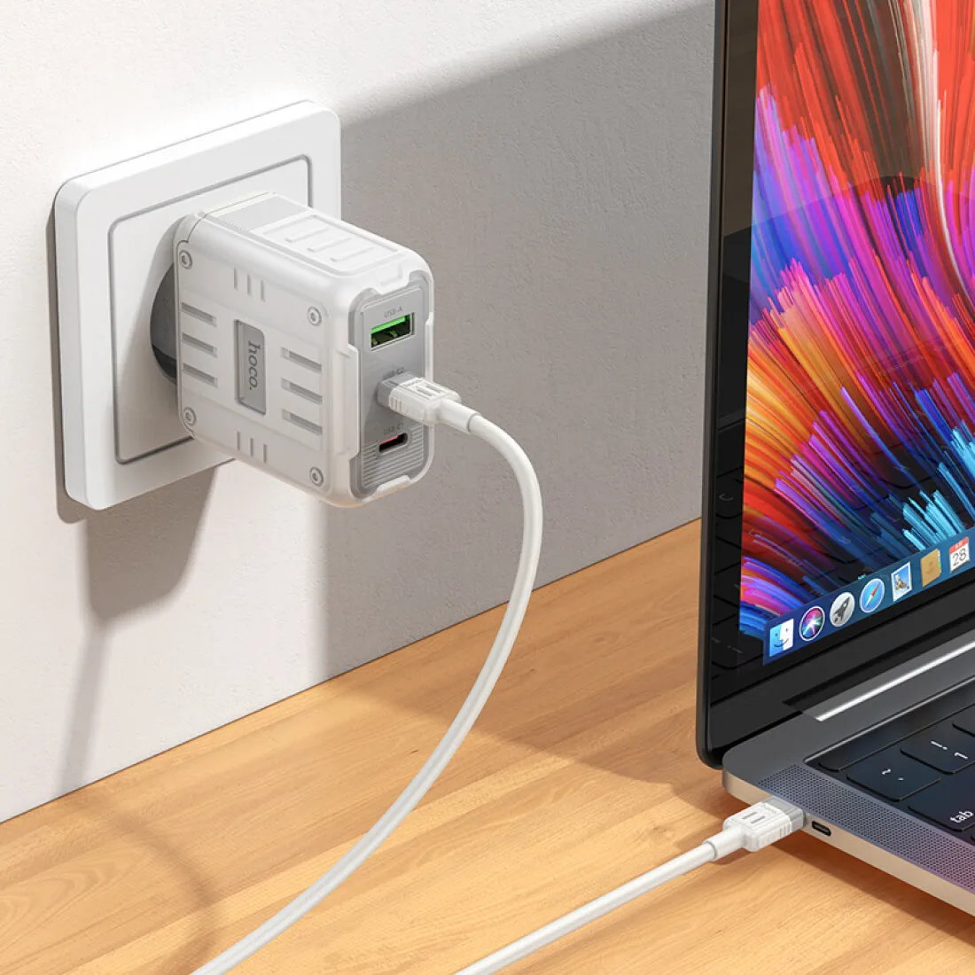сетевое зар. устр-во без каб hoco C139A PD65W QC3.0, USB+2*TC