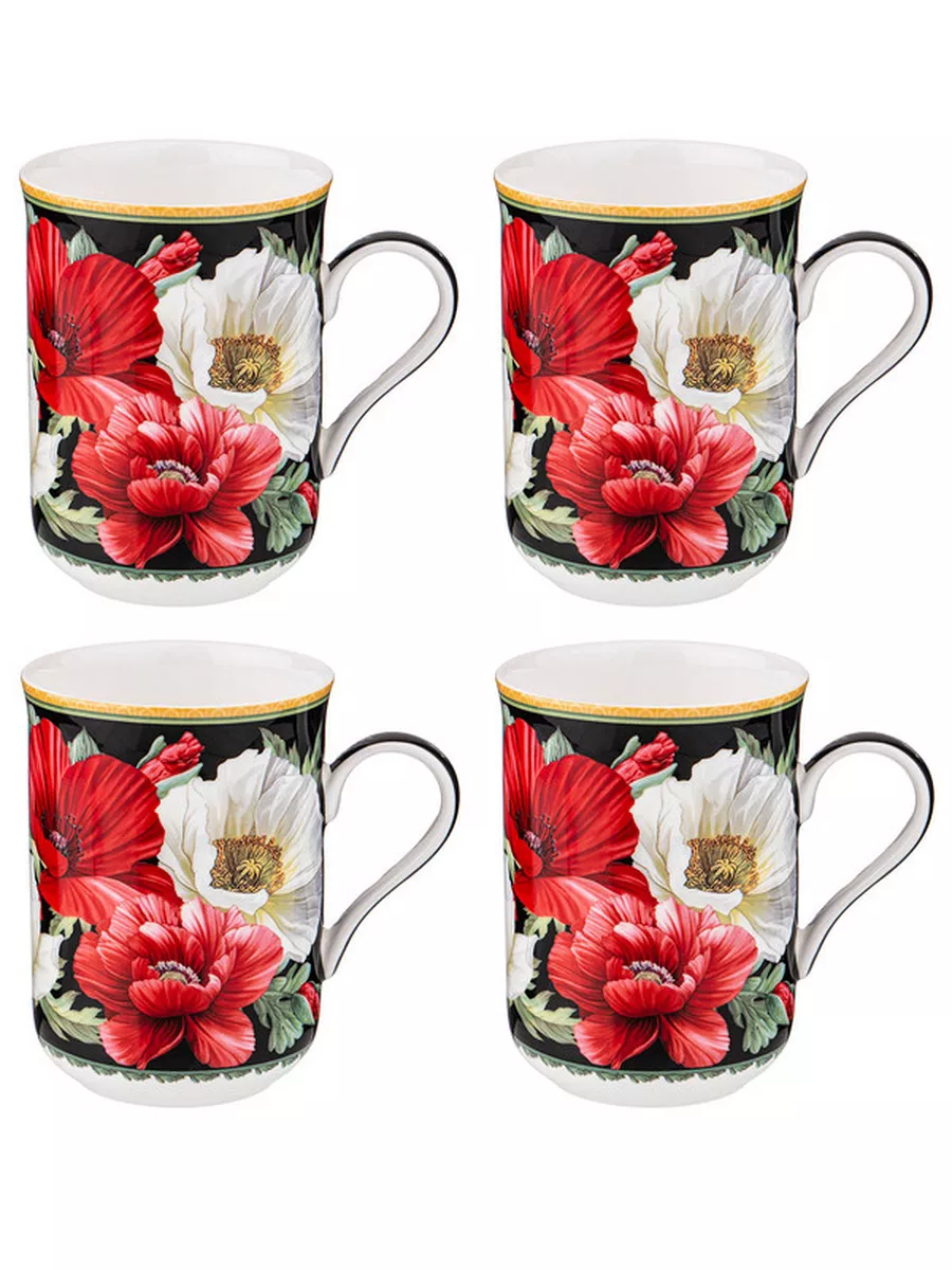 Набор кружек 4шт. Ф18-032L/4 Botanica 350мл М/С (8)