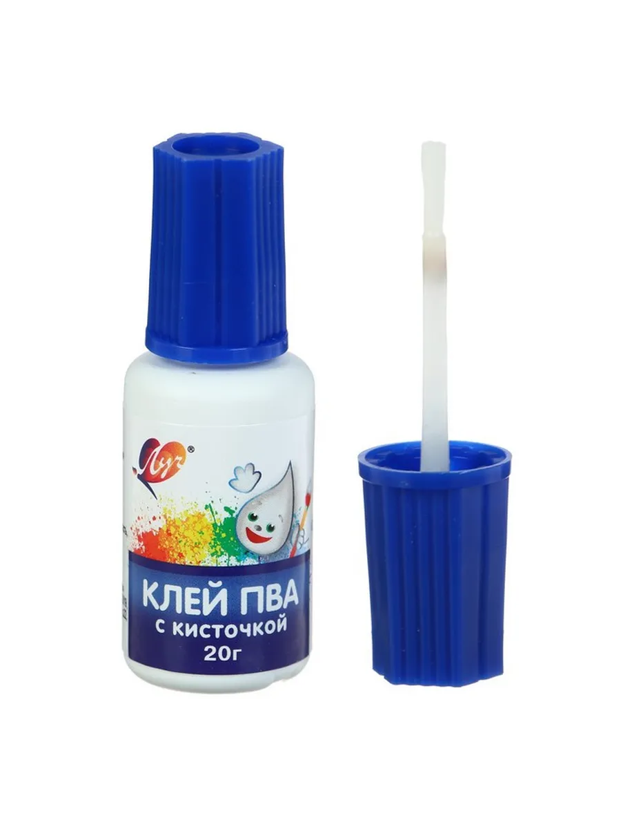 Клей ПВА с кисточкой ТМ "Луч" 20г.