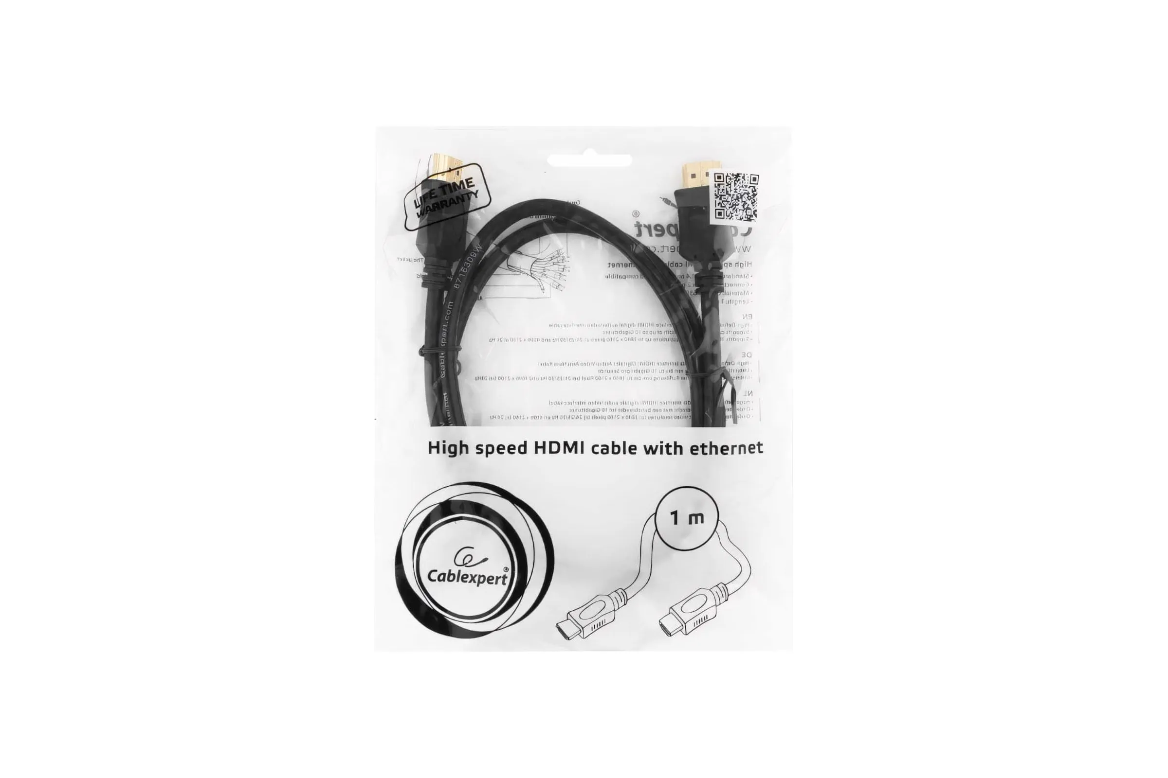 Кабель Gembird HDMI 1.8м, v1.4, 19M/19M, серия Light, черный, позол.разъемы, экран (CC-HDMI4L-6)
