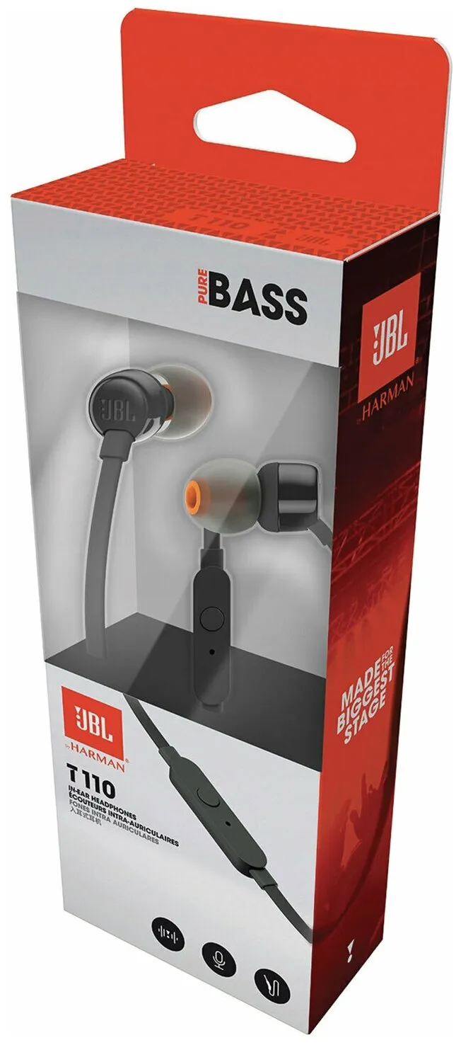 Наушники JBL Гарнитура T110 (чёрный)