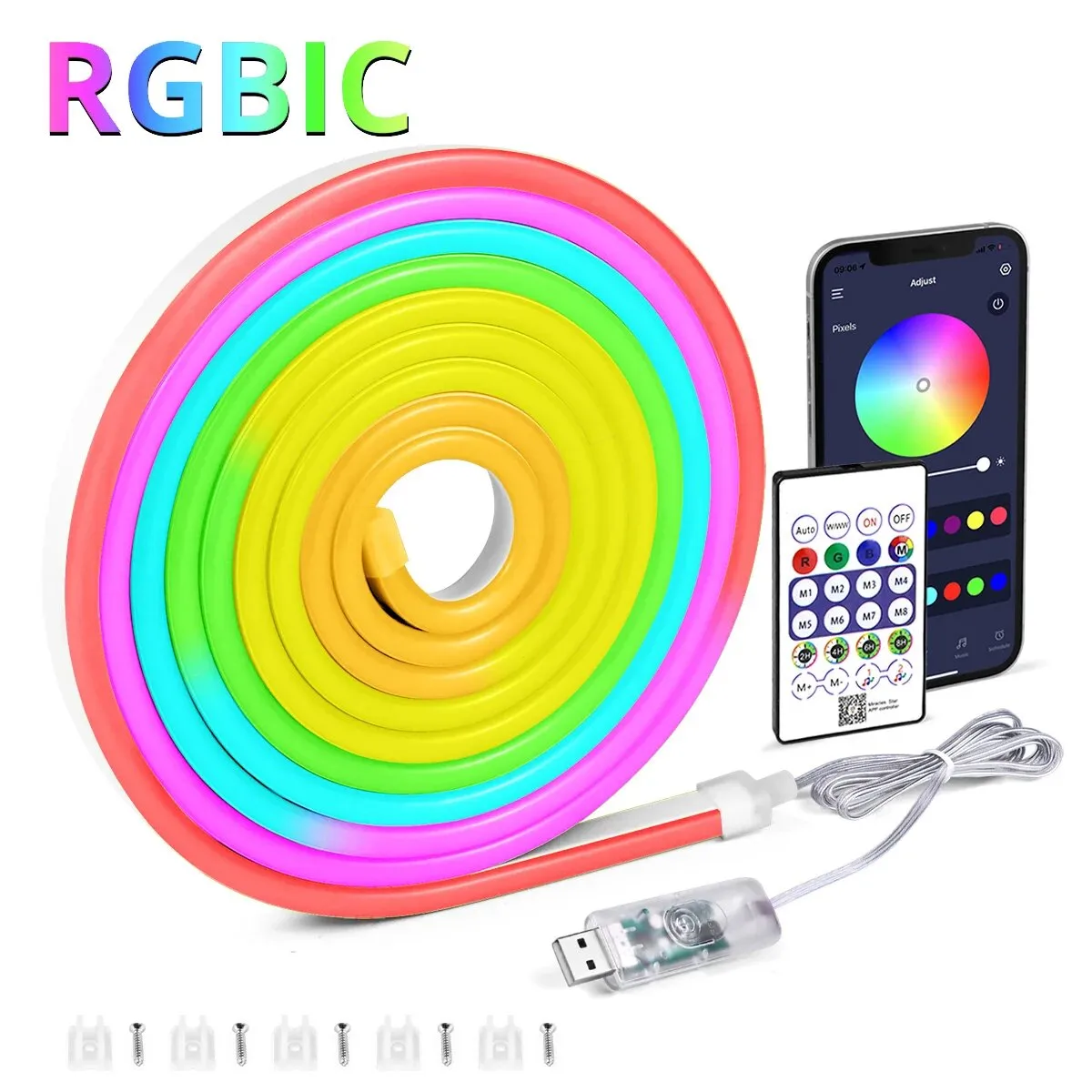 Лента гибкая IC-RGB 5в 10м