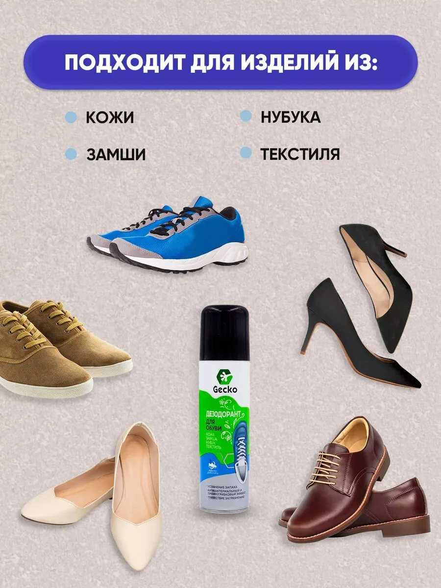 Дезодорант для обуви Gecko 150мл