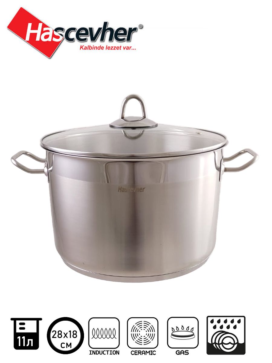 Кастрюля нерж. 23л, с крыш стекло, Millet МL-9034 (4)