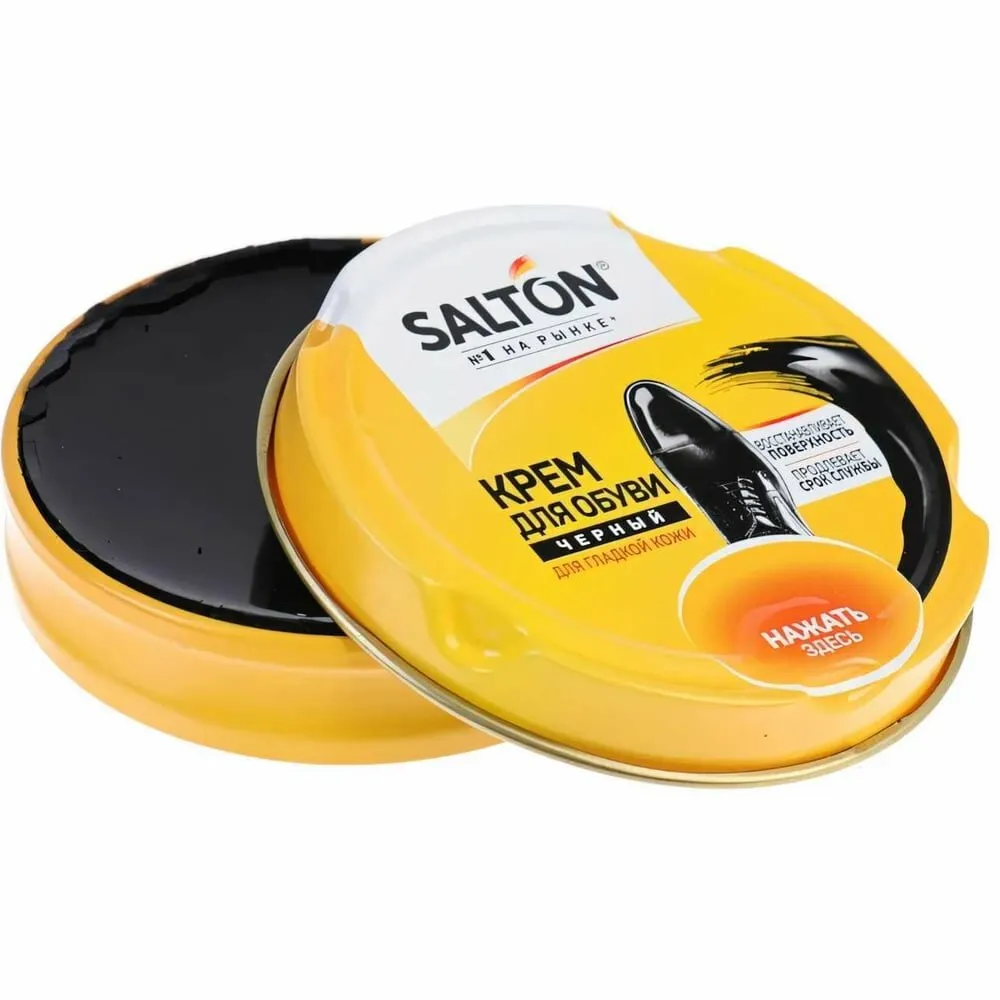 SALTON Basic Крем-блеск Черный с аппликатором для обуви из гладкой кожи (от 6шт.*12*8=96) SS0024