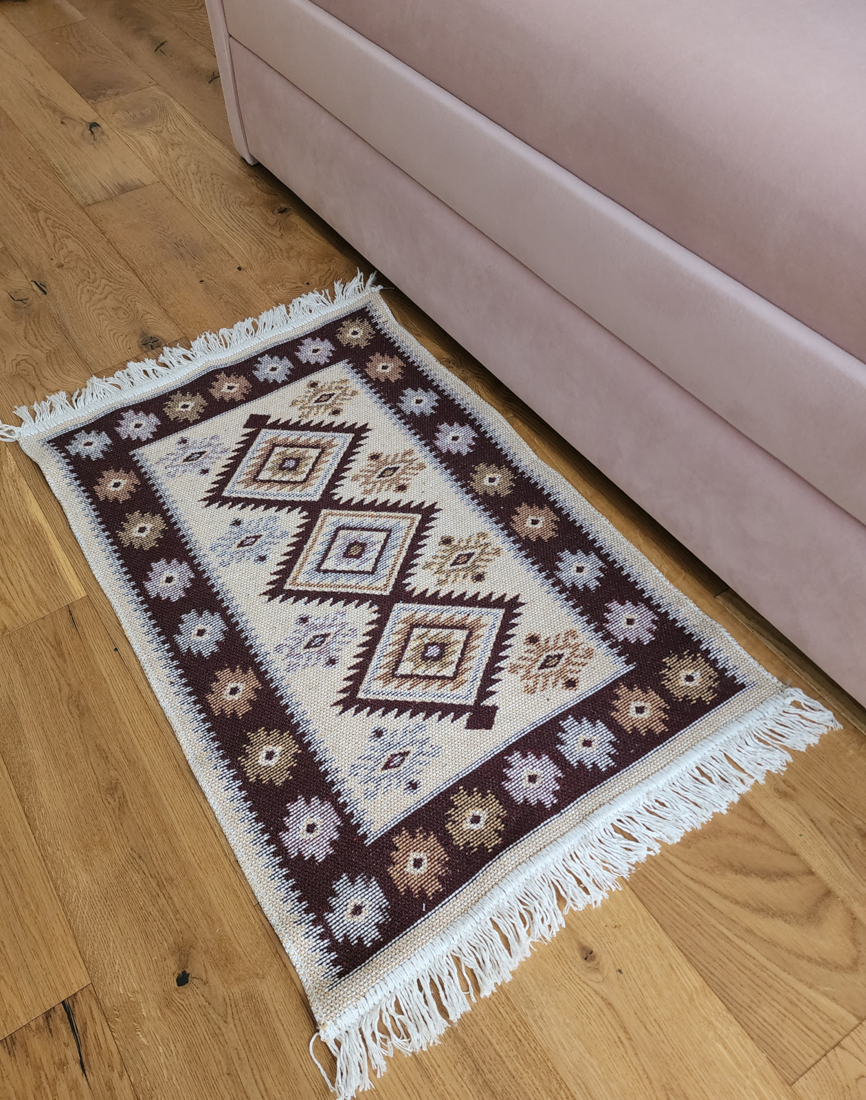 Коврик из хлопка Kilim Usak, 60х90, коричневый, ,