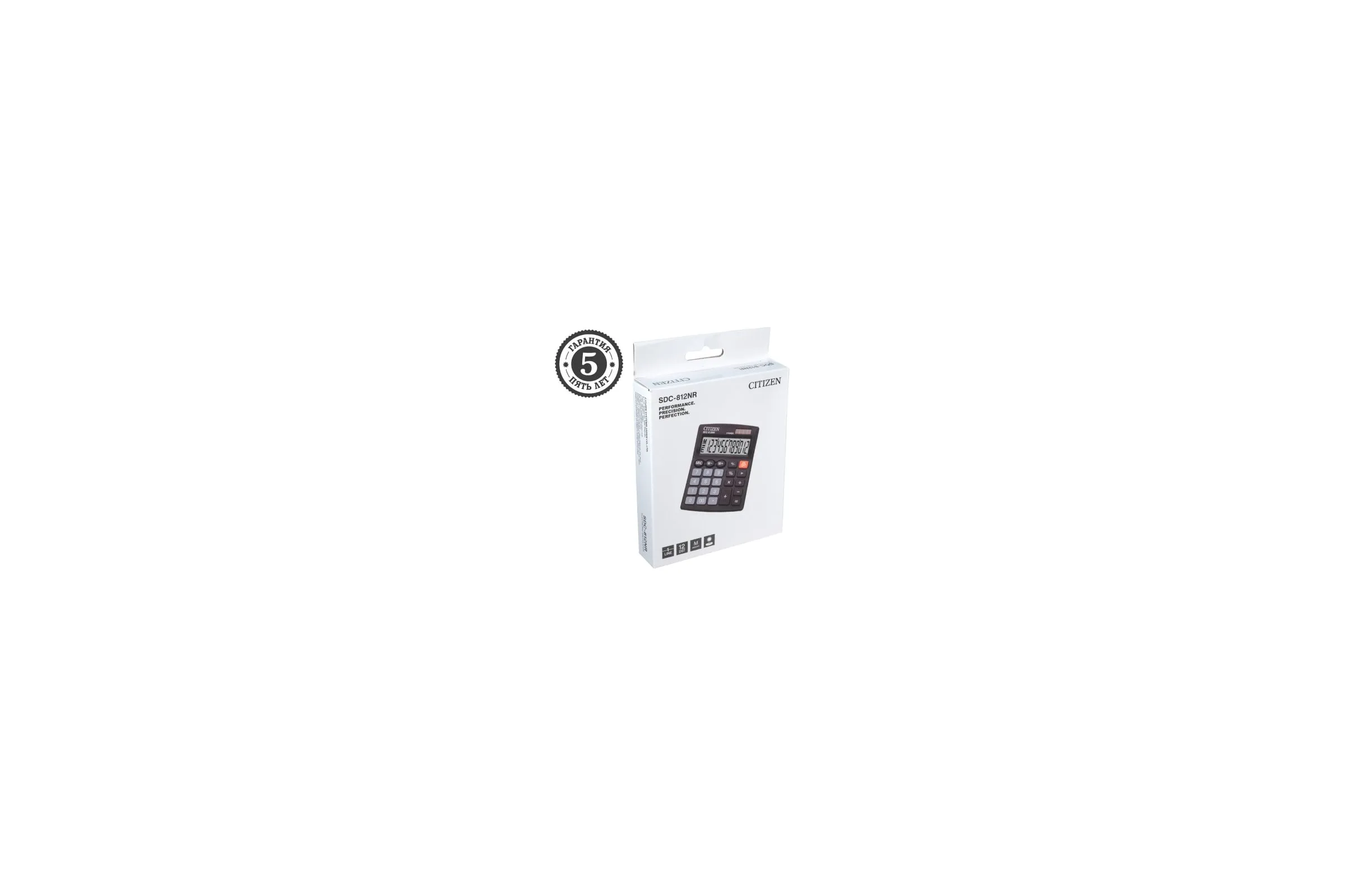 Калькулятор настольный Citizen SDC-812NR, 12 разрядов, двойное питание, SDC-812NR