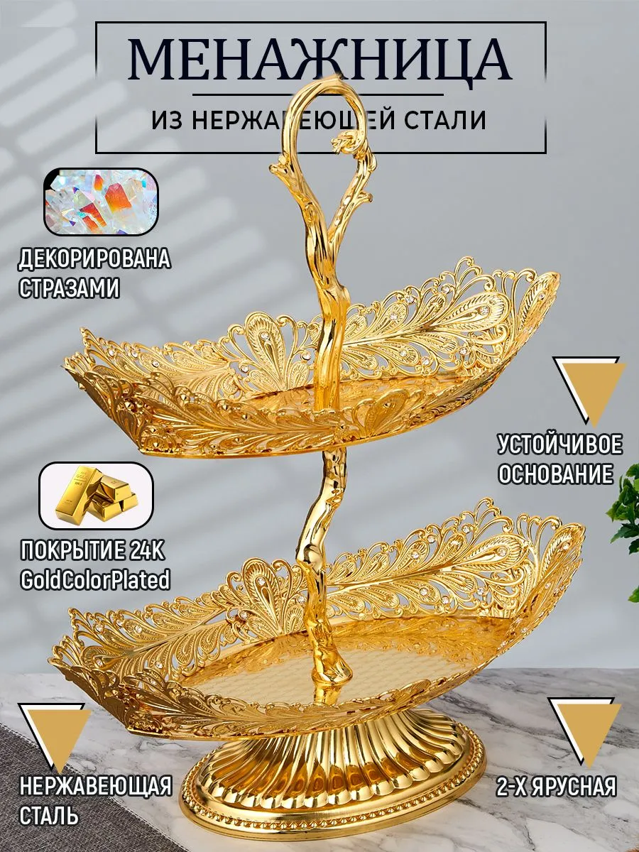 Двухъярусная фруктовница/конфетница