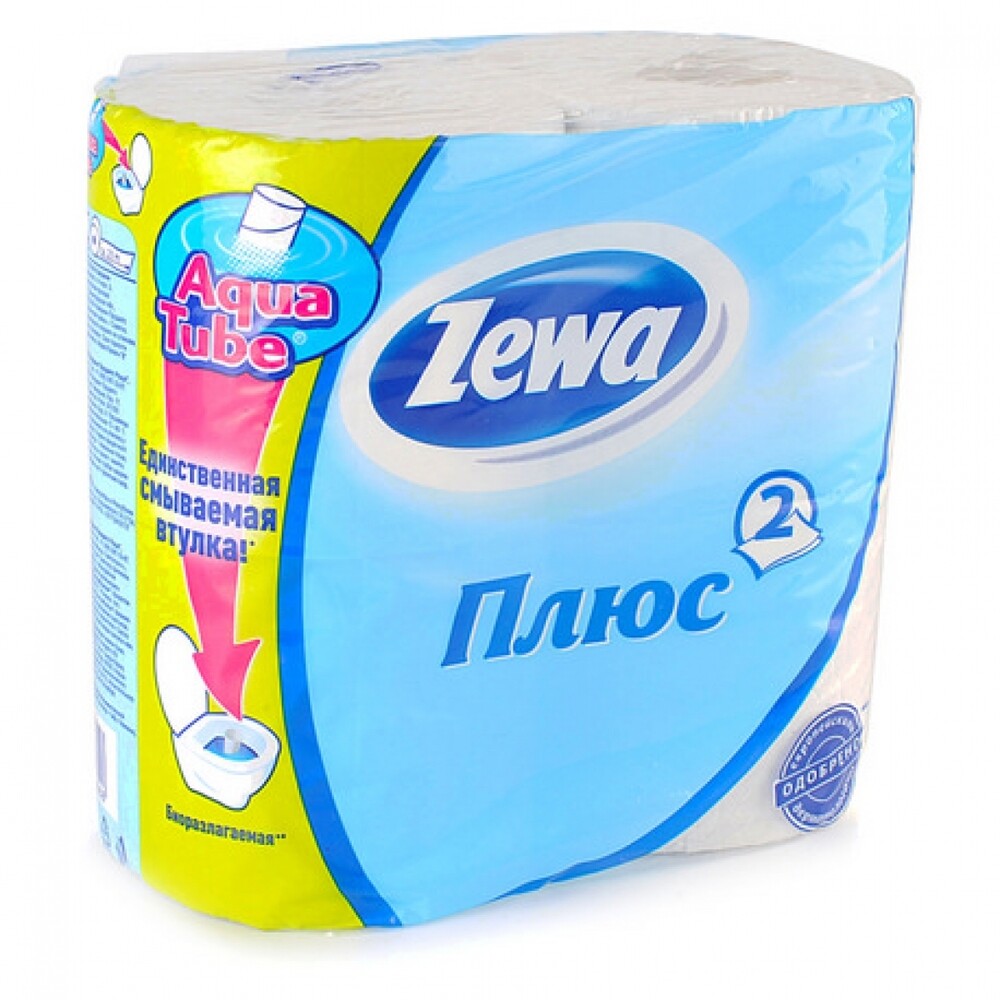 ТУАЛЕТНАЯ БУМАГА ZEWA 2СЛ 4РУЛ БЕЛАЯ /24