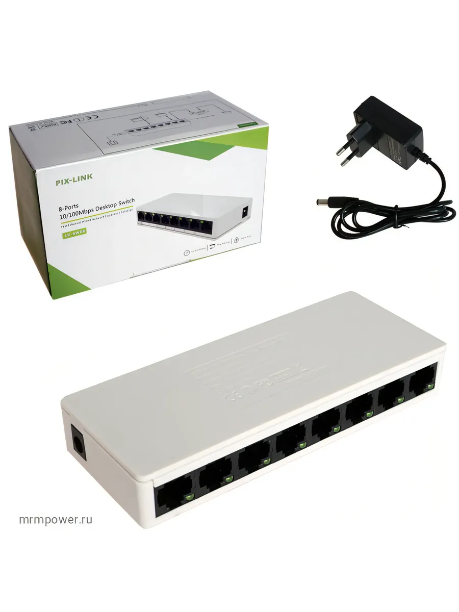 сетевой коммутатор 8-ми портовый PIX-LINK LV-GS08S SW08B (10/100/1000Mbps)
