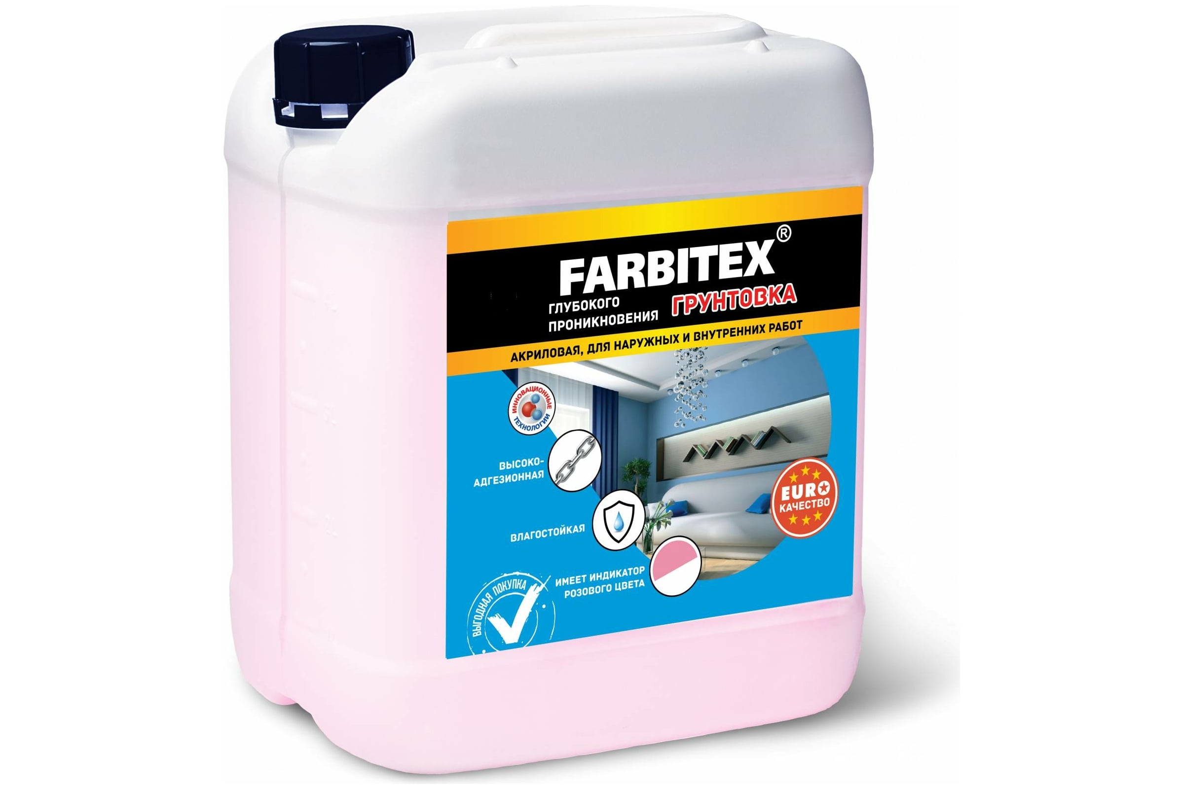 Грунтовка акриловая глубокого проникновения (5.0 кг) FARBITEX