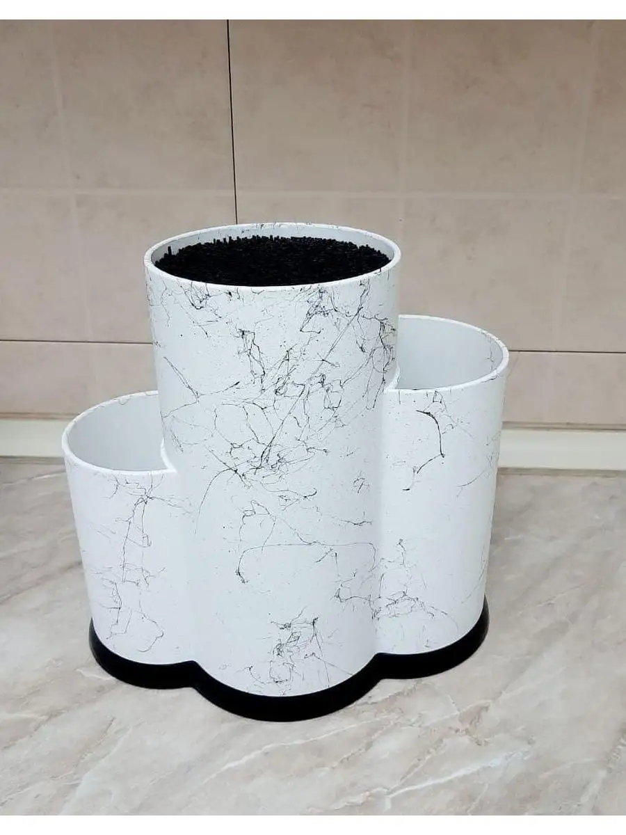 Подставка д/ножей 11,5х22,5см крем.мрамор (12) R-990