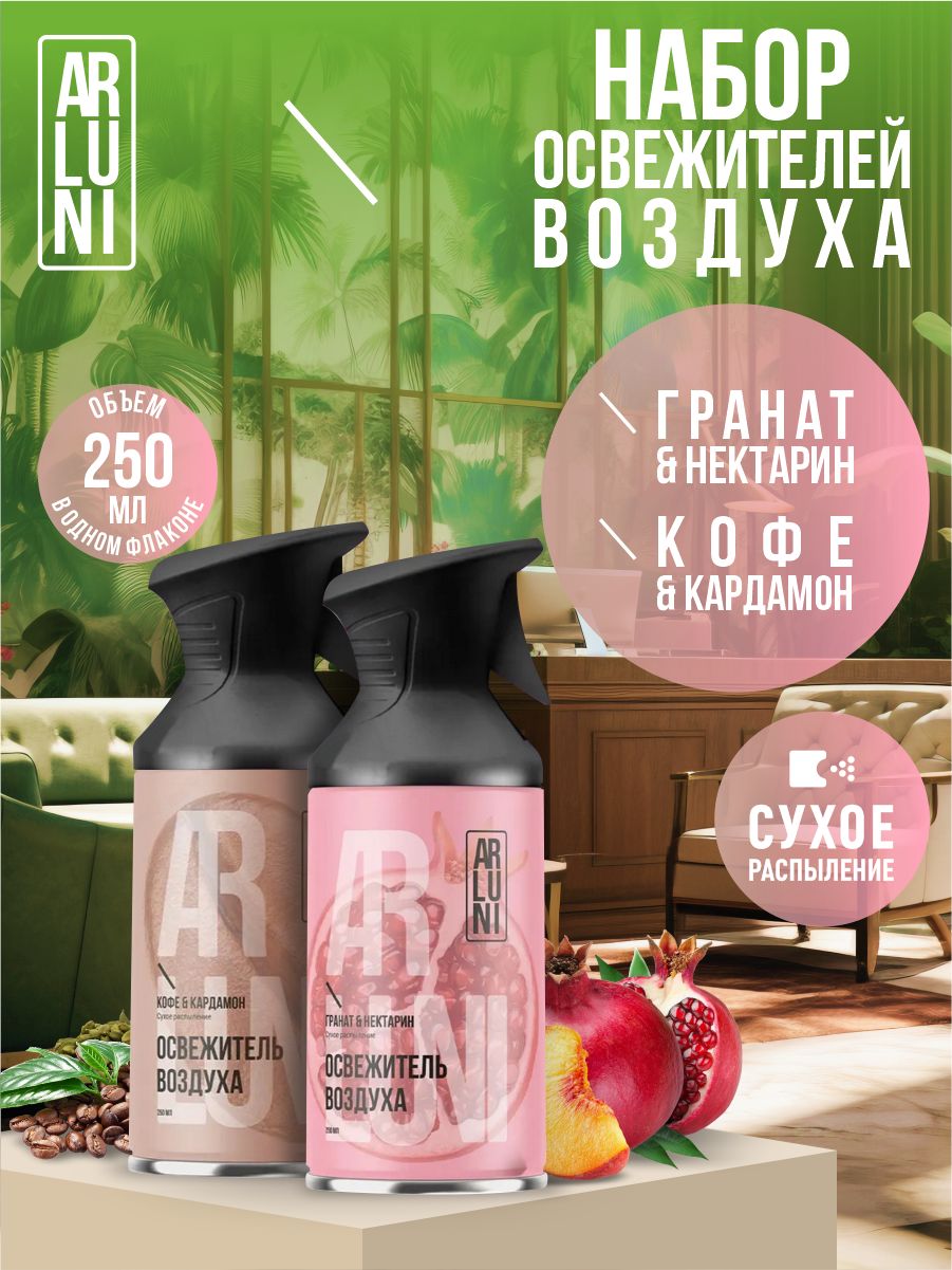 Освежитель воздуха "Arluni" ТРИГГЕР (250 мл) Гранат и Нектарин (12 шт/ящ)