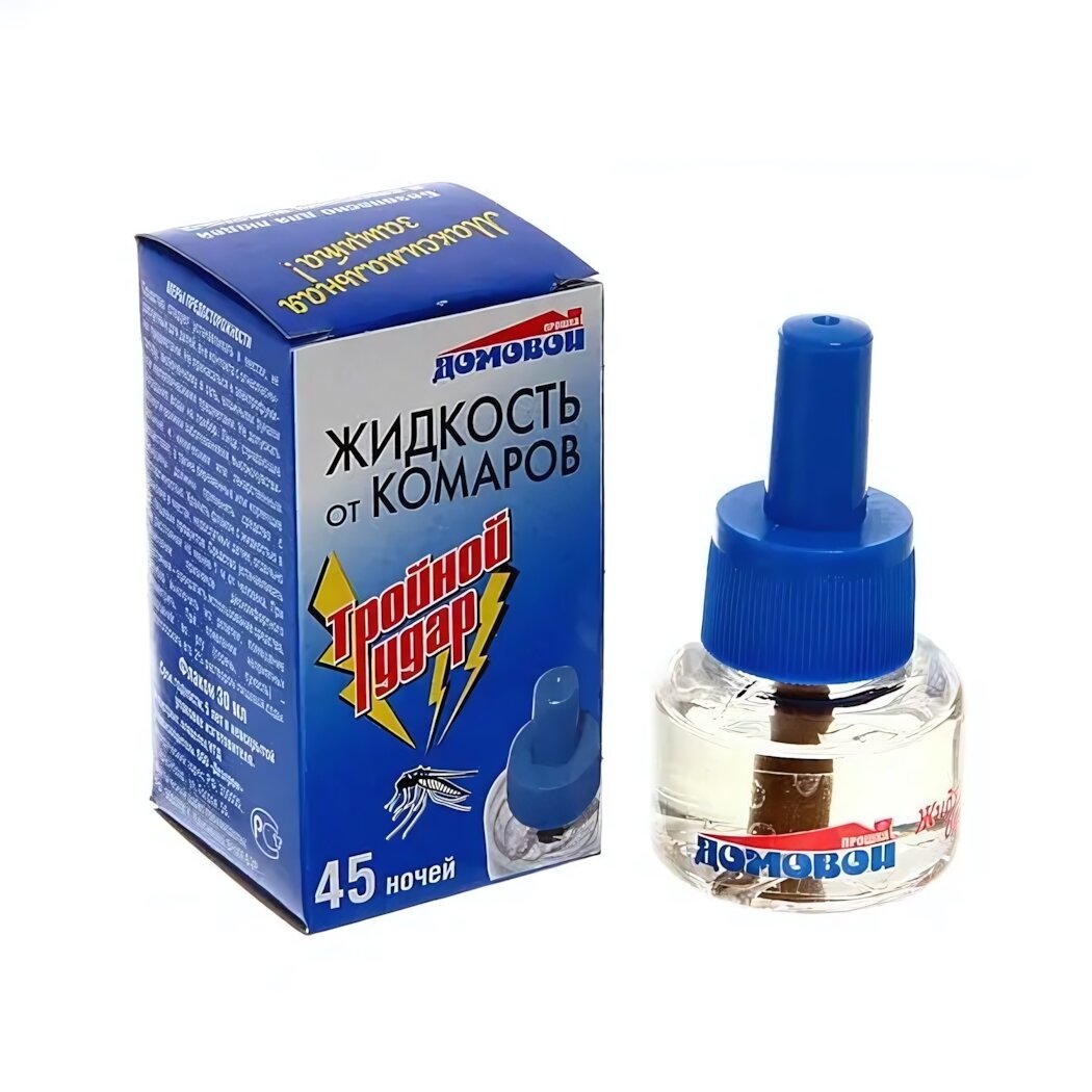 Жидкость+фумигатор от комаров Тройной удар 60дней 1207*24