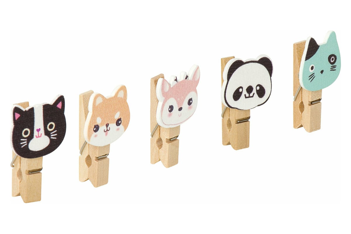 Декоративные прищепки, "Корги", разноцветные, 3,5 см, (10 шт/уп), 6232426