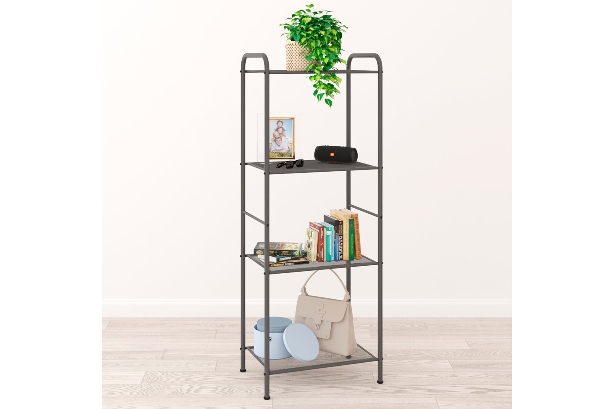 Стеллаж "Валенсия 14" (VALENCIA 14 Shelf rack) цвет графит