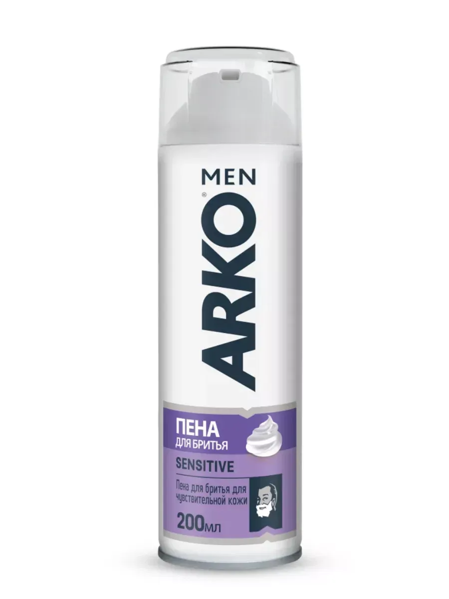 Пена ДЛЯ бритья "Arko Men" (200 - мл) Sensitive / для Чувствительной кожи / с Алое Вера и маслом Лав