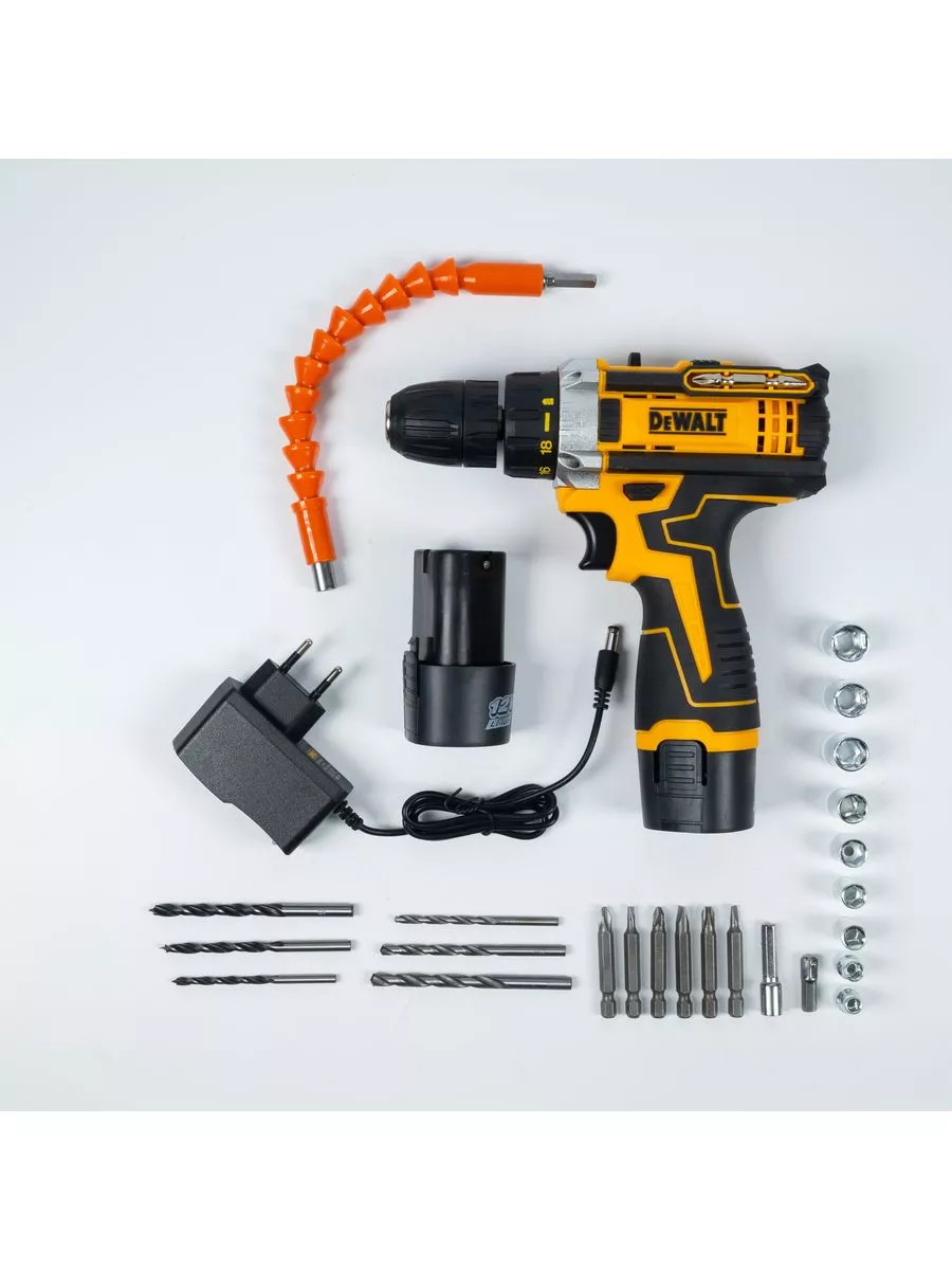 Шуруповерт 12В DAVTOOL с набором