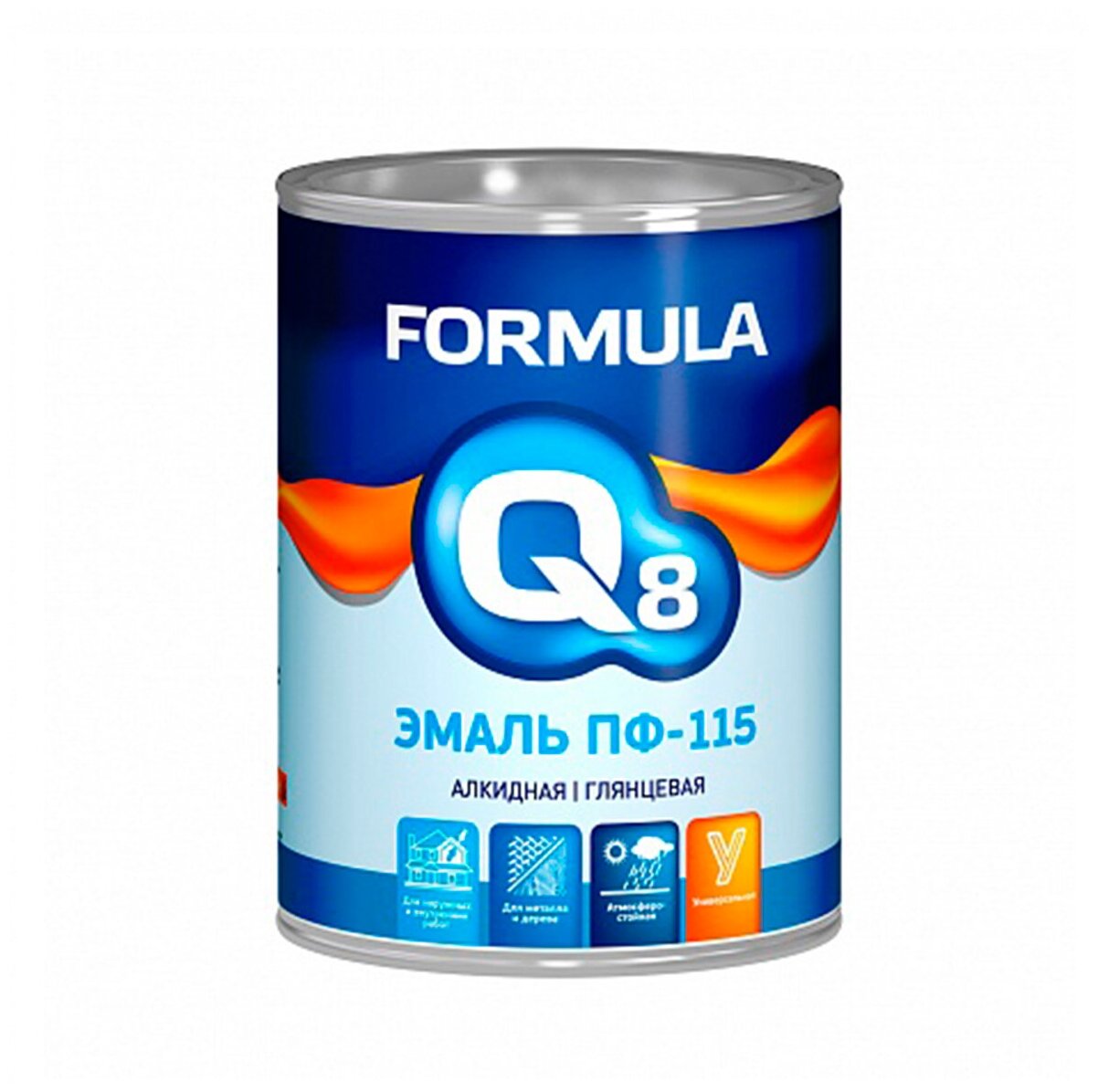 FORMULA Q8 Эмаль ПФ-115 алкидная СЕРАЯ 0,8 кг